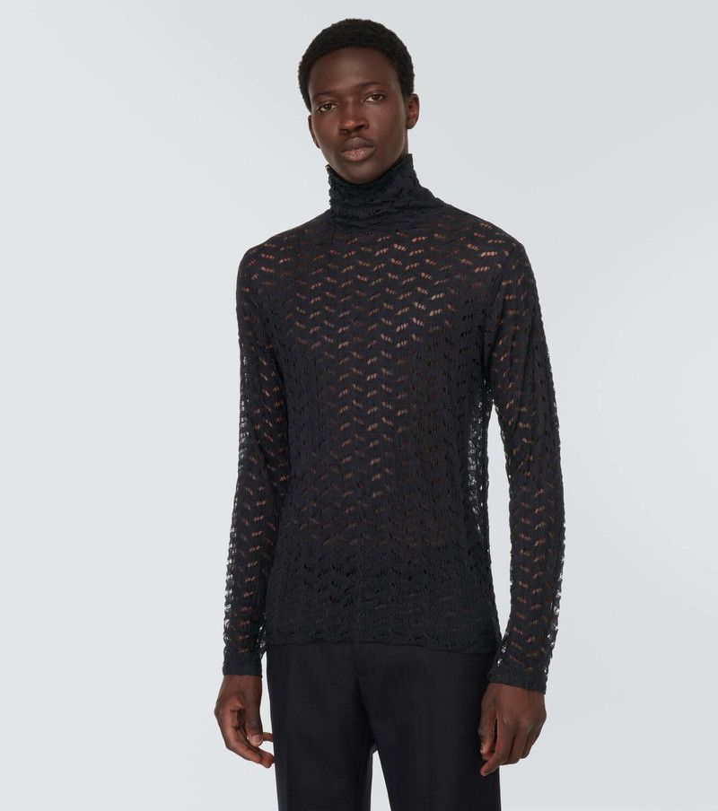 Dries Van Noten Dries Van Noten Open-knit Turtleneck Size US M / EU 48-50 / 2 - 4 Thumbnail