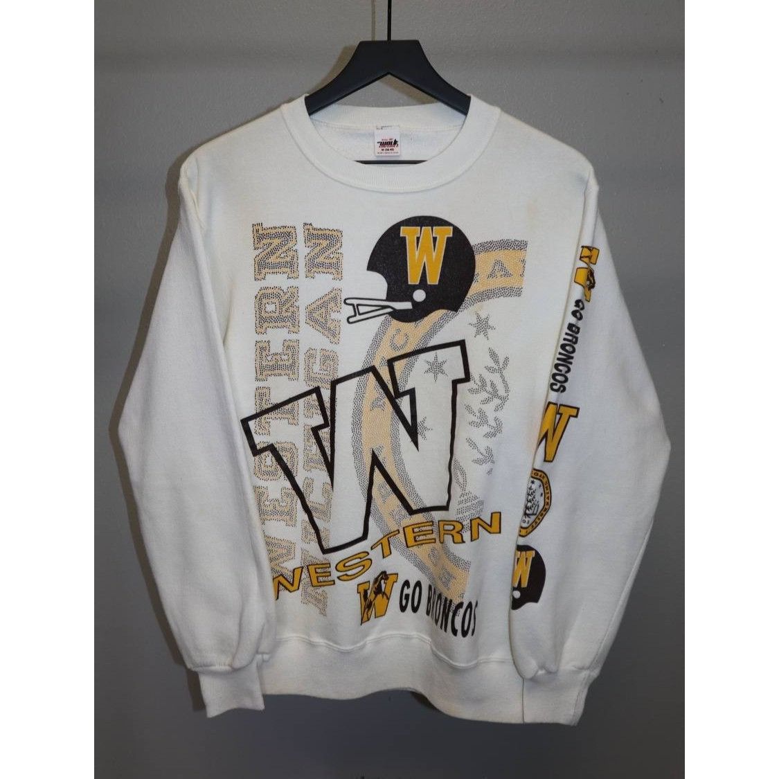 Vintage Vintage 90s Western Michigan Broncos Sweatshirt M White USA Size US M / EU 48-50 / 2 - 5 Thumbnail