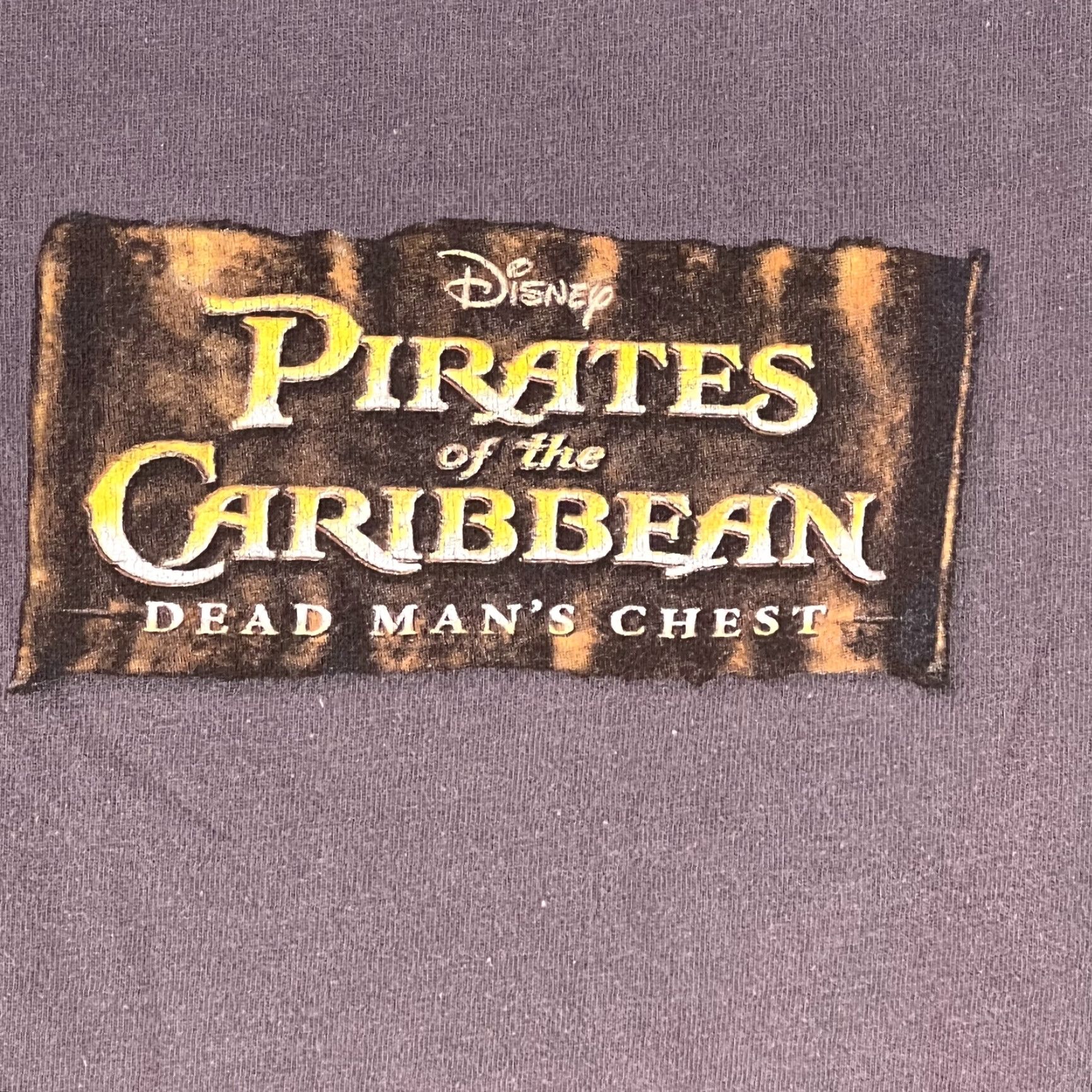 Disney VINTAGE Pirates Of The Caribbean Dead Man's Chest Disney Mens Gray Promo T Shirt 2XL Graphic Crew Neck Short Sleeve Cotton Blend 90s Theme Mens Size US XXL / EU 58 / 5 - 4 Thumbnail