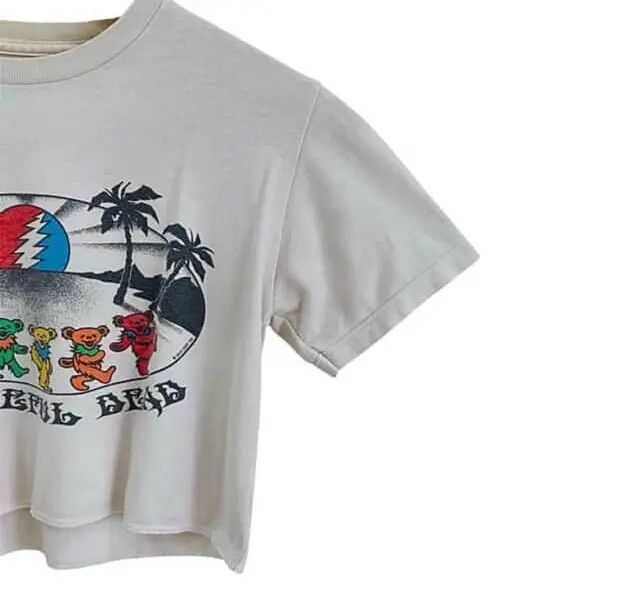 Grateful Dead GRATEFUL DEAD Liquid Blue Cropped Top Baby Tee Size XS / US 0-2 / IT 36-38 - 3 Thumbnail