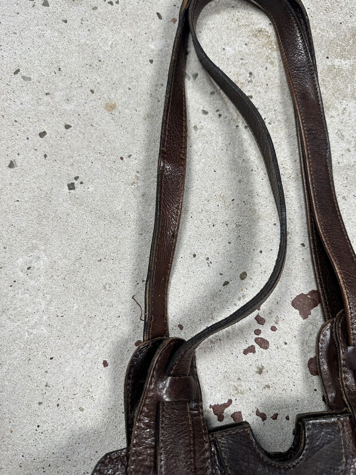 Vintage Vintage 90s Brown Utility Genuine Leather Hand Bag rare usa Size ONE SIZE - 13 Thumbnail