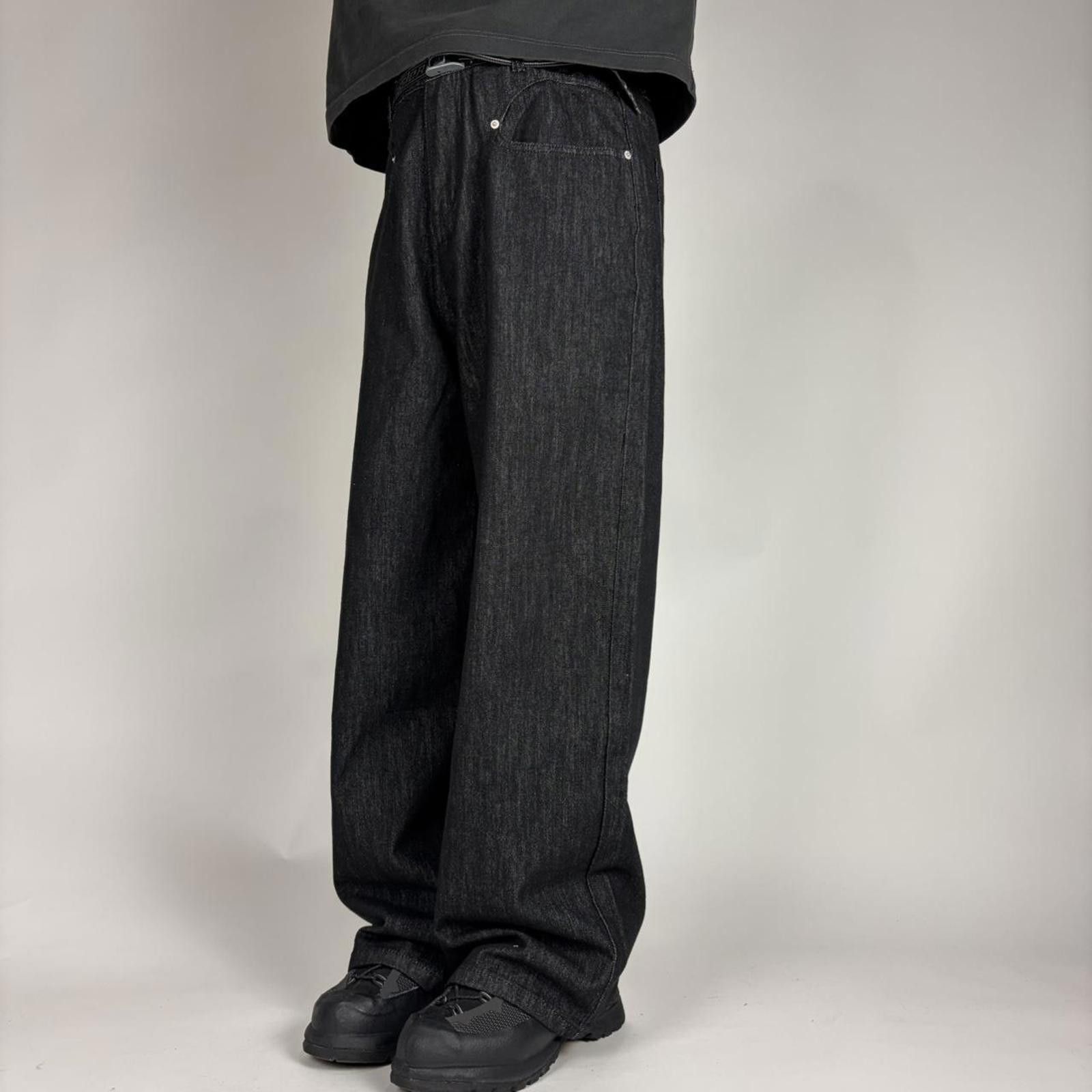 Other Wide Leg Dark Wash Raw Denim Trousers Size US 34 / EU 50 - 1 Thumbnail