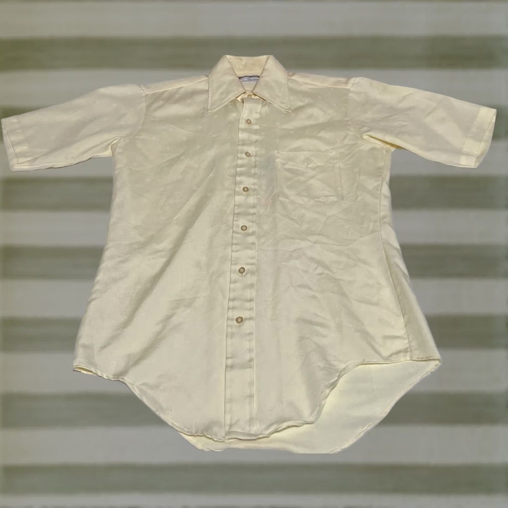 Vintage VINTAGE Andhurst Dress Shirt Short Sleeve Mens S Yellow Sailboats Button Shirt Regular Collar Style Point USA United States Size US S / EU 44-46 / 1 - 1 Thumbnail
