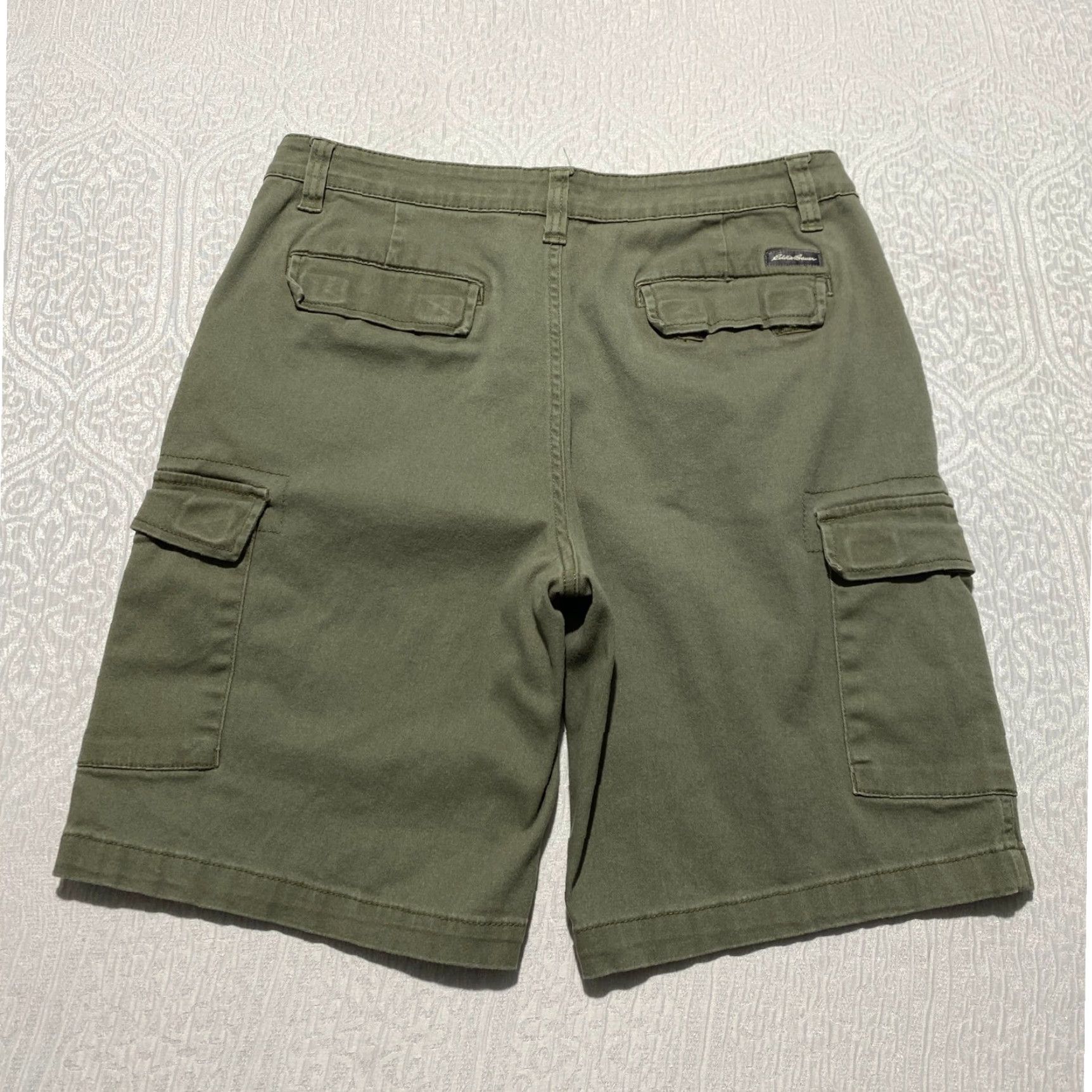 Eddie Bauer Eddie Bauer Cargo Shorts Mens 32 Regular Olive Green Canvas Cargo Pocket 6-Pocket Hiking Casual Travel Workwear Buttons Logo Size US 32 / EU 48 - 2 Thumbnail