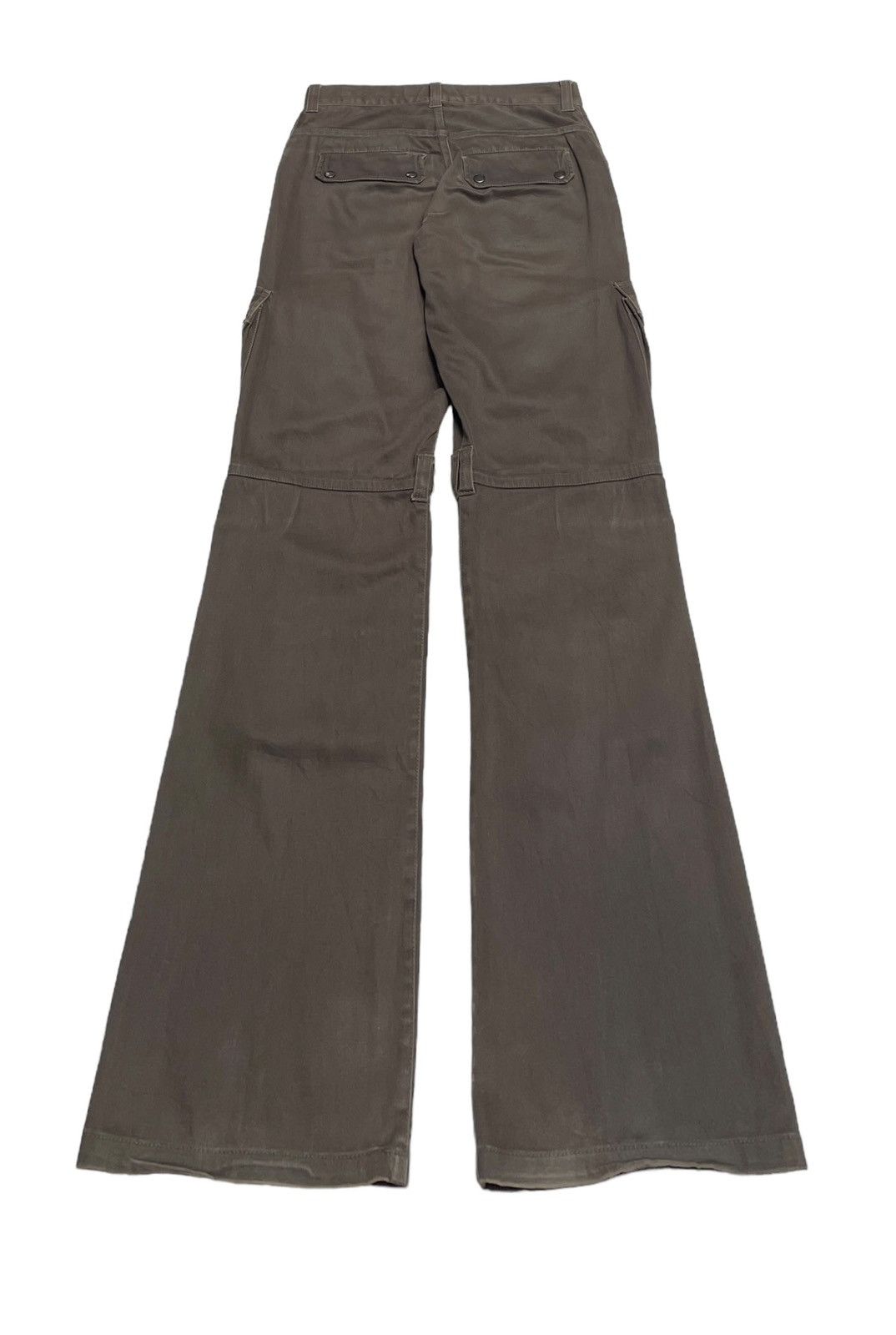 If Six Was Nine Vtg Semantic Design Tactical Waxed Flared Cargo Pants 1990s Size US 29 - 2 Thumbnail