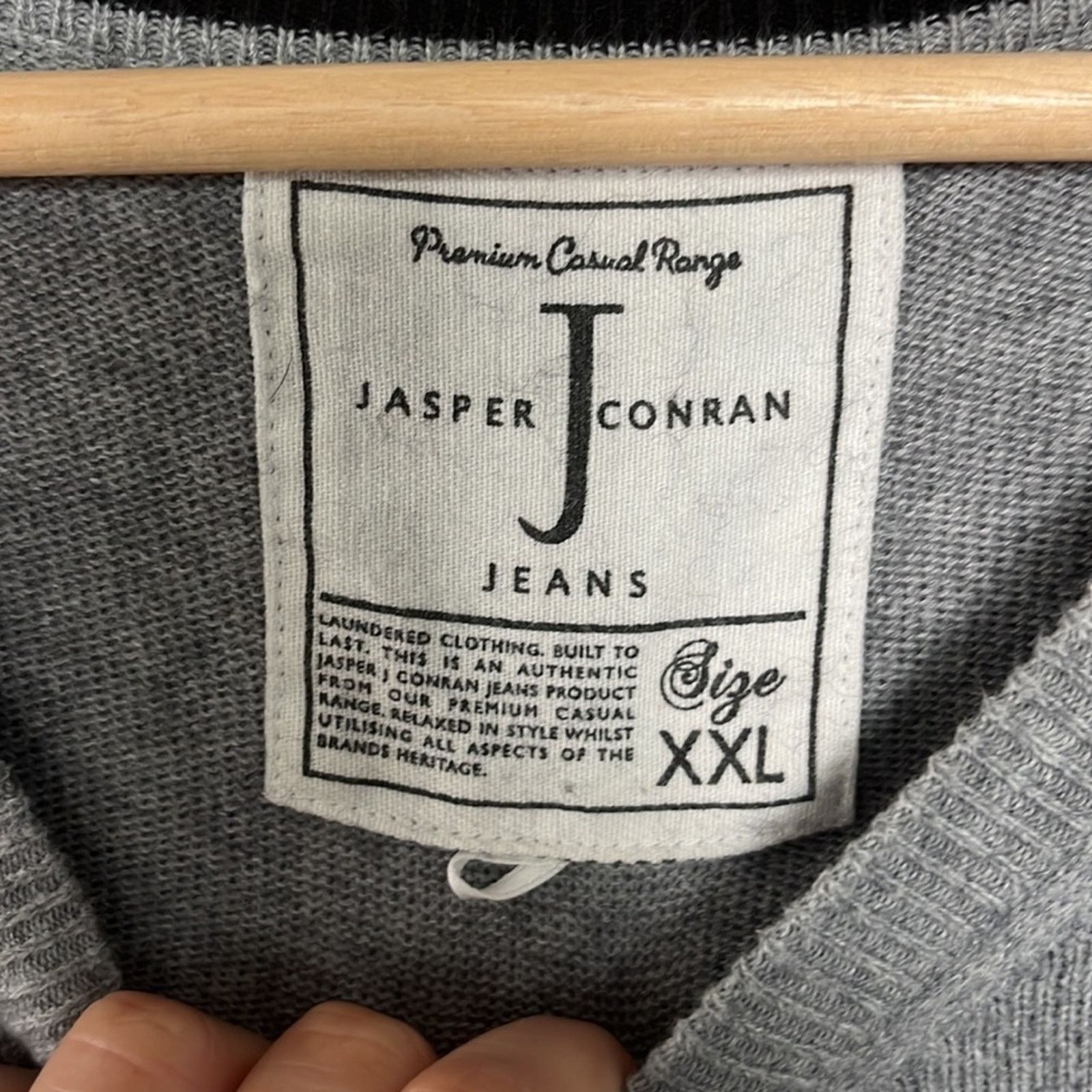 Jasper Conran Jasper Conrad Grey V-neck sweater XXL Size US XXL / EU 58 / 5 - 3 Thumbnail