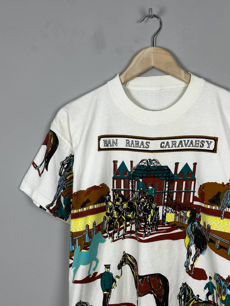 Vintage 90s Vintage Western AOP Singe Stitch T Shirt Boxy Fit Size US L / EU 52-54 / 3 - 3 Thumbnail
