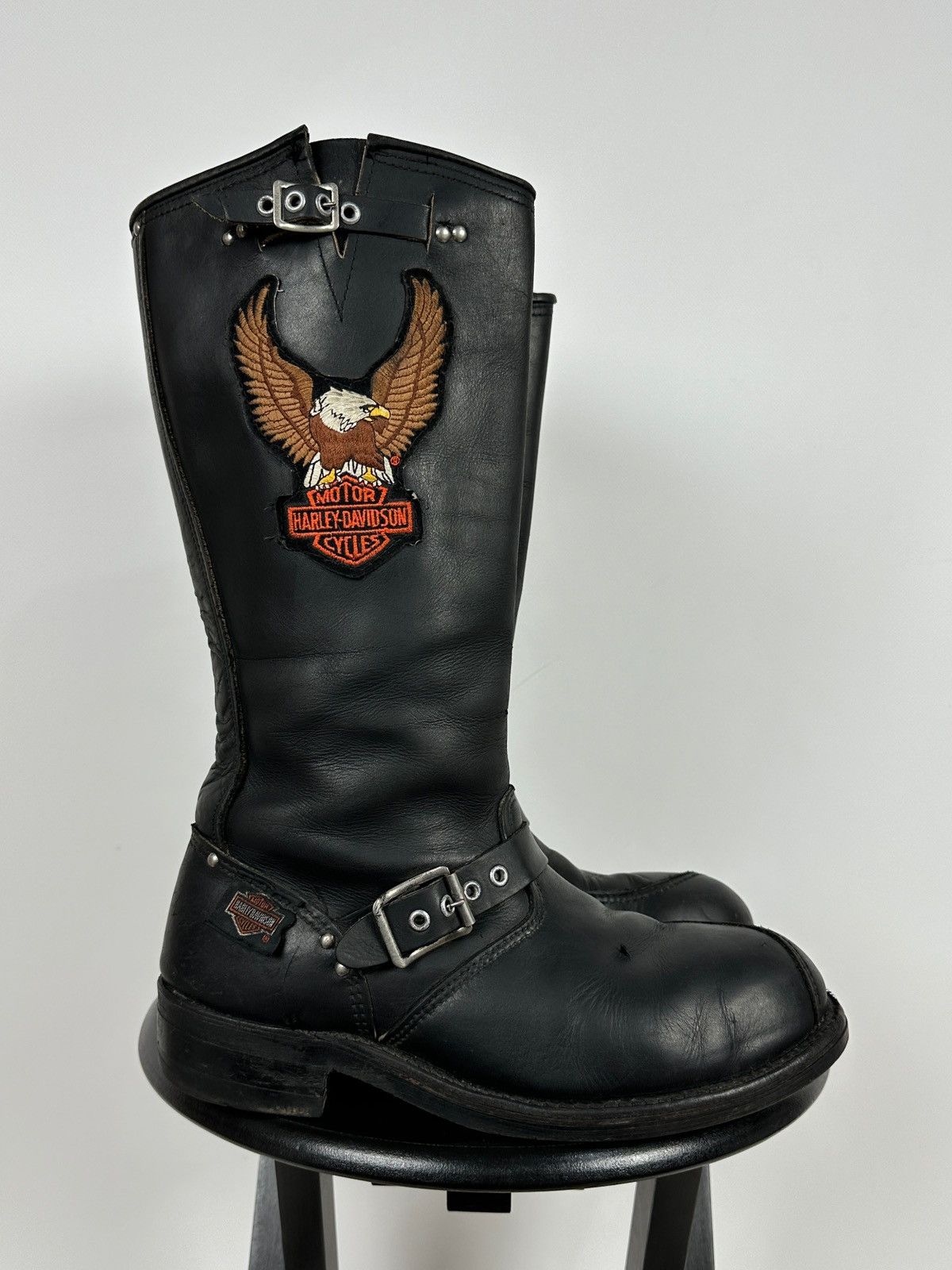 Harley Davidson 80s Vintage Harley Davidson Eagle Leather Motorcycle Boots Size US 9.5 / EU 42-43 - 2 Thumbnail