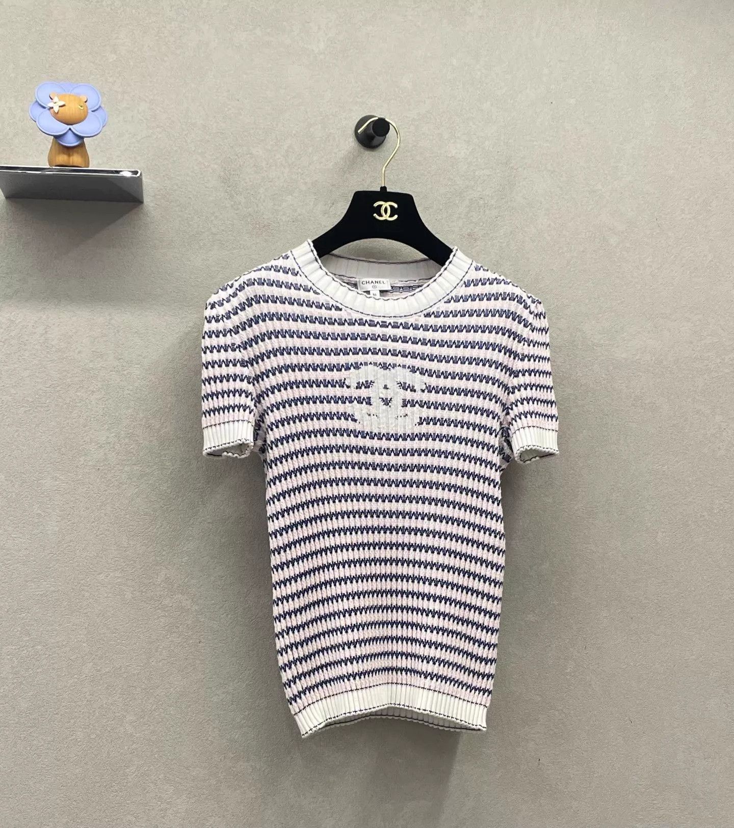 Chanel Chanel Knit Striped Short-Sleeve Top Size 36 Star Size XS / US 0-2 / IT 36-38 - 3 Thumbnail