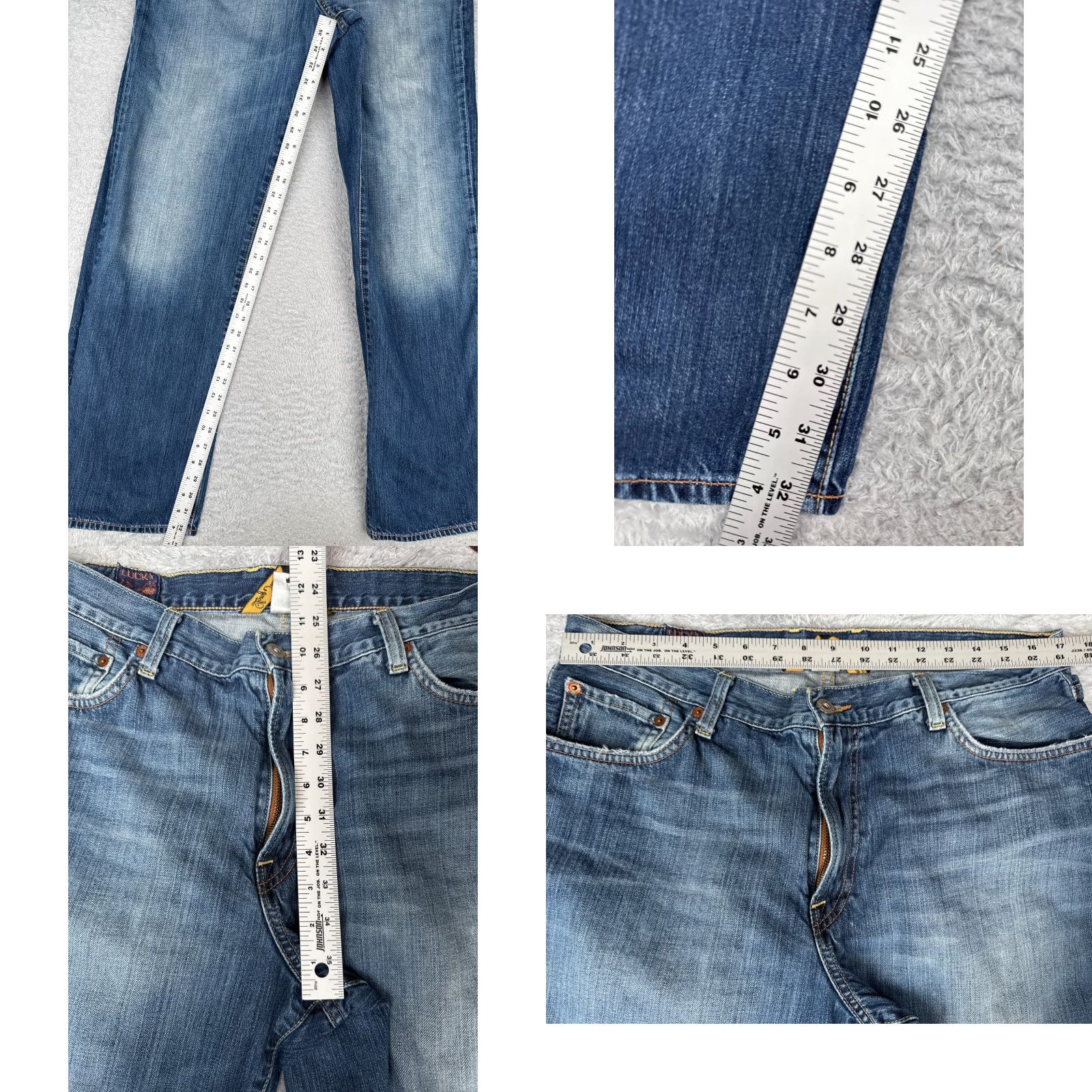 Lucky Brand VINTAGE Lucky Brand Jeans Mens 36x33 Blue Denim Bootcut Ashbury 181 100% Cotton Size US 36 / EU 52 - 8 Thumbnail