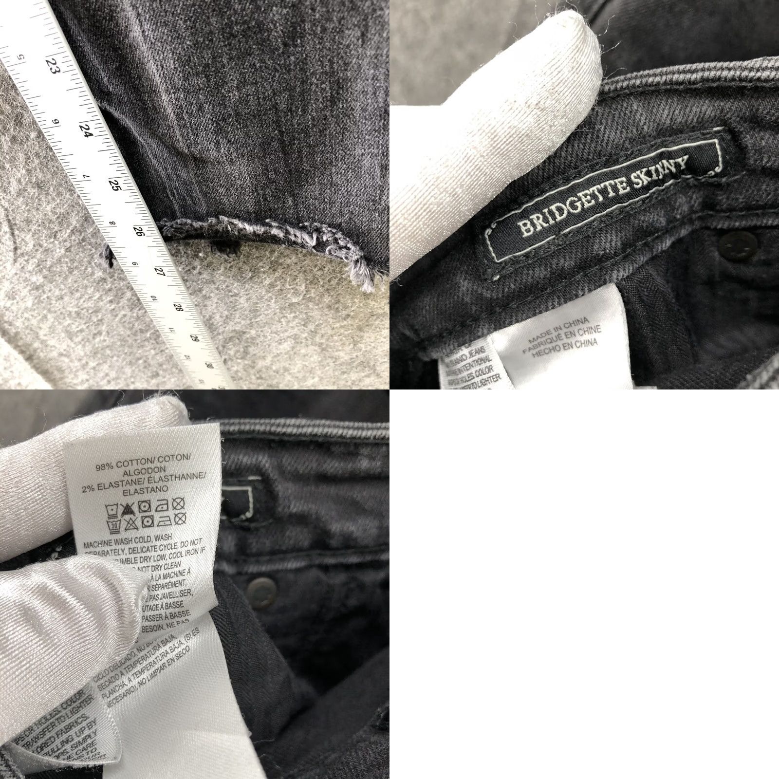 Lucky Brand Lucky Brand Bridgette Skinny Jean Womens Size 6 / 28 Charcoal Black Button Fly Denim Slim Pockets Stretch 26 Inseam Season: N/A Size 28" / US 6 / IT 42 - 8 Thumbnail