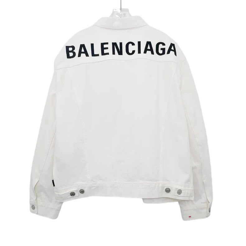 Balenciaga Balenciaga Back Letter Logo Stone Washed Denim Jacket Size US S / EU 44-46 / 1 - 4 Thumbnail