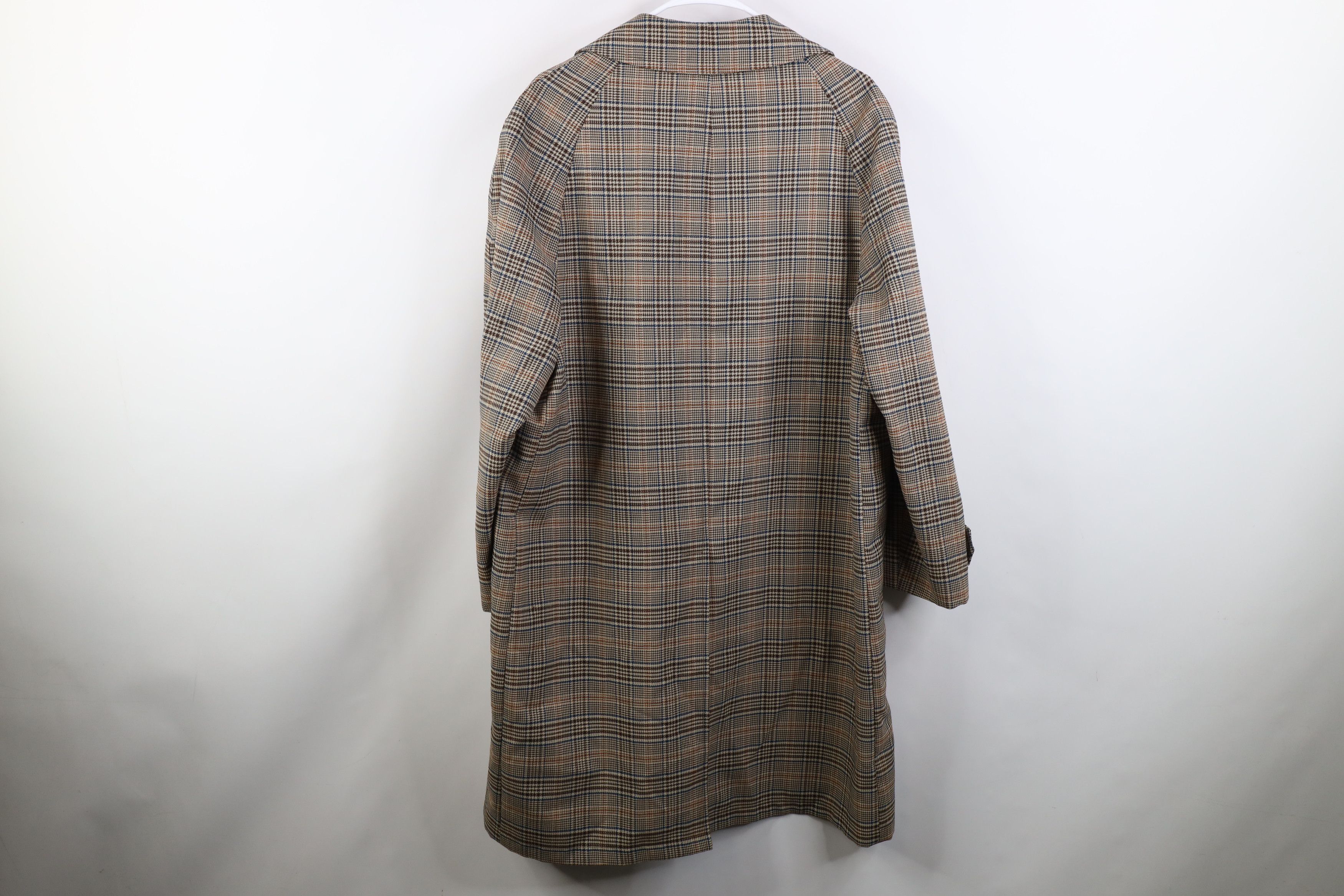 Vintage Vintage 60s 70s Streetwear Houndstooth Plaid Trench Coat USA Size US XXL / EU 58 / 5 - 12 Thumbnail