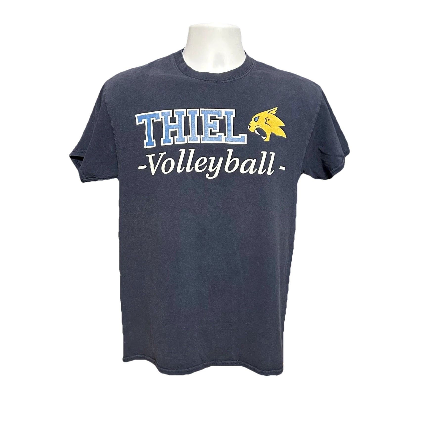 Vintage Thiel College Volleyball Shirt Men Medium Navy Blue Short Sleeve Crew Neck Logo Graphic Print College Sports 2010s Mens Size US M / EU 48-50 / 2 - 5 Thumbnail