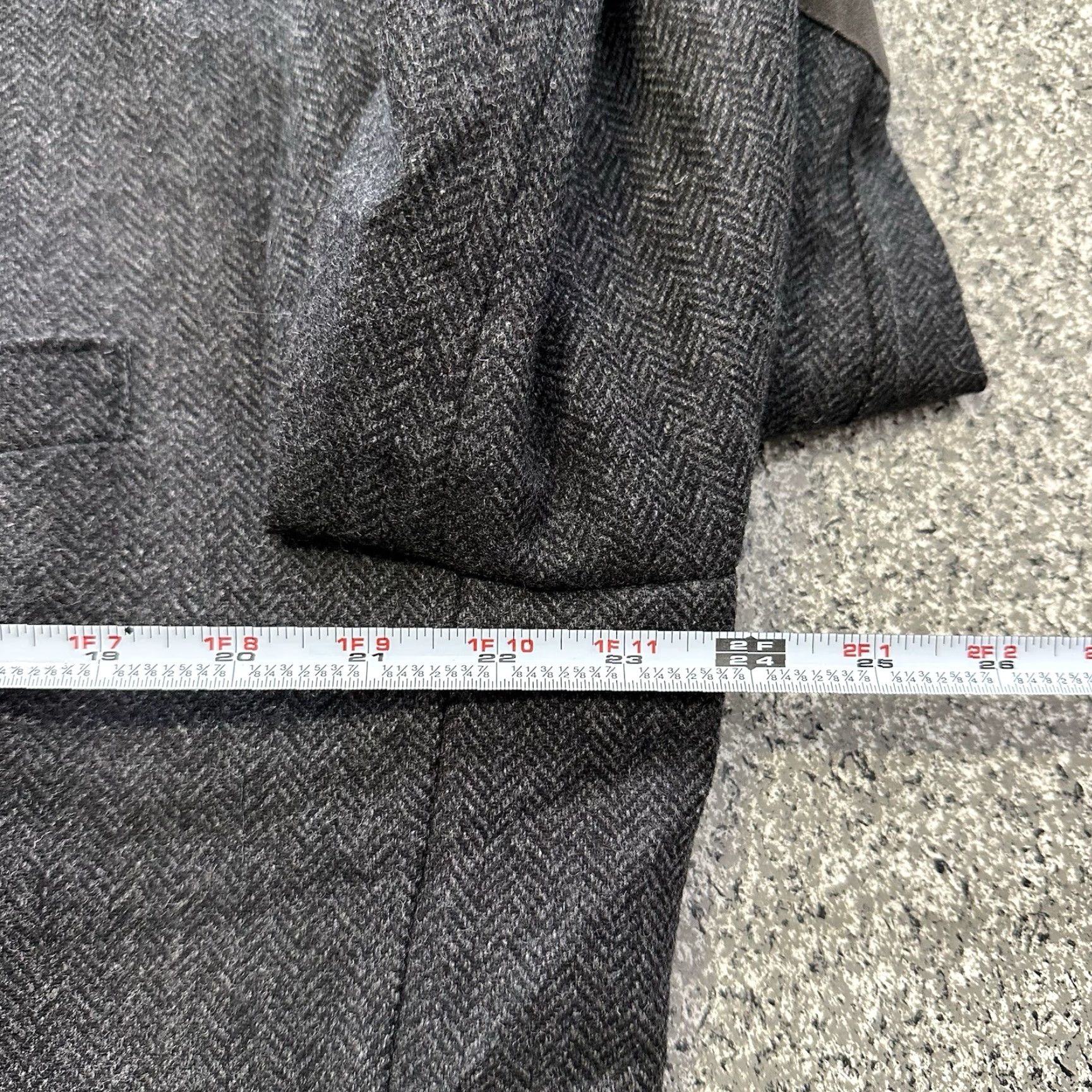 Joseph Abboud Joseph Abboud Blazer Mens XXL Grey Herringbone Tweed Sport Coat Two-Button Elbow Patch Wool Polyester Size 48R - 4 Thumbnail