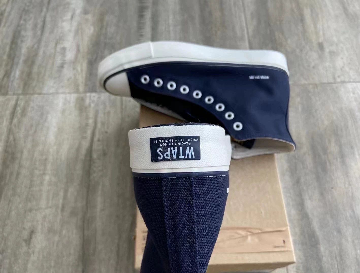 Wtaps WTAPS CANVAS SNE 02 hi-top canvas navy sneaker US9 new Size US 9 / EU 42 - 5 Thumbnail