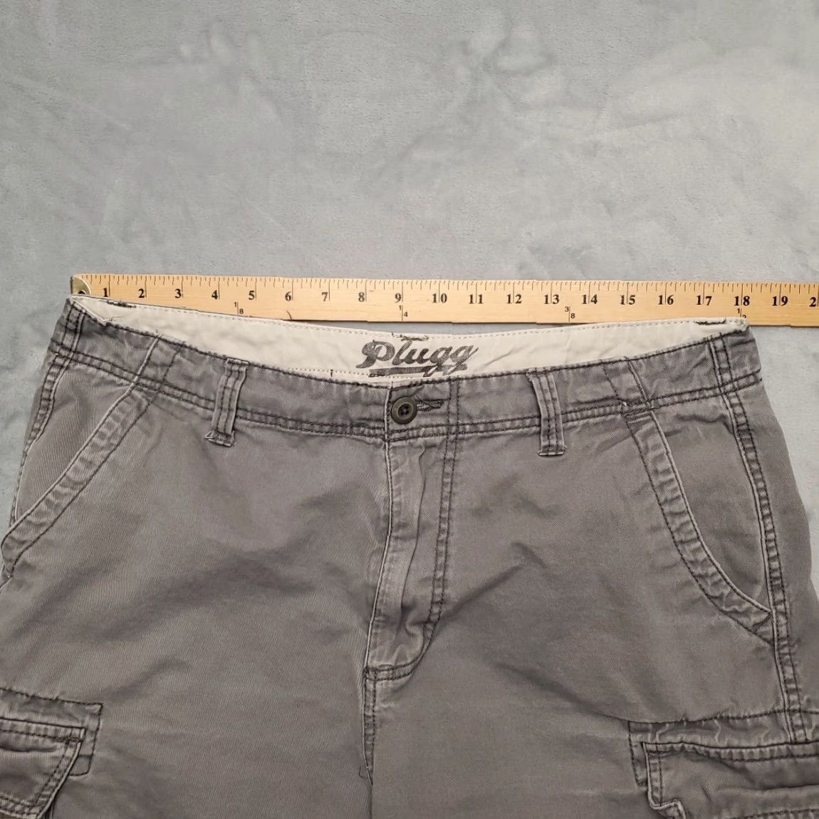 Vintage Plugg Cargo Shorts Mens 36 Gray 100% Cotton Twill Utility Outdoor Casual Size US 36 / EU 52 - 5 Thumbnail