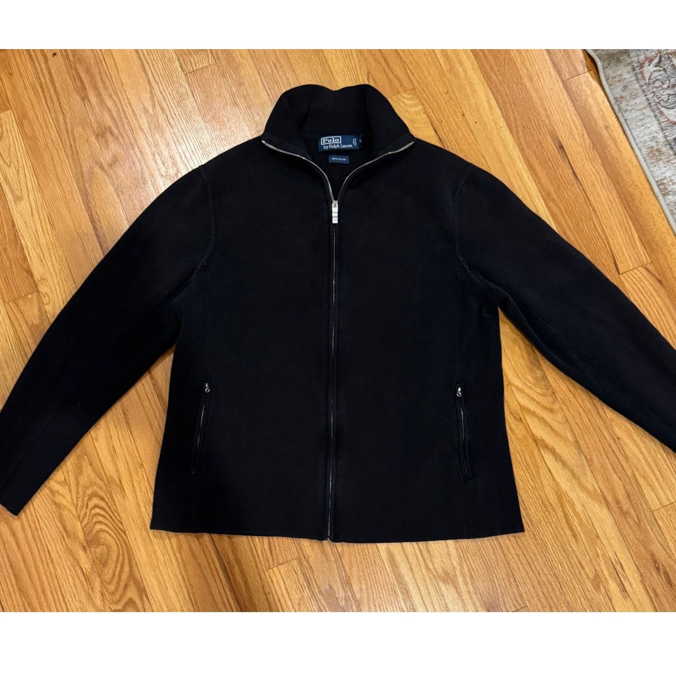Polo Ralph Lauren Vintage Polo Ralph Lauren Knit Cotton Moto Zip-Up Hong Kong Size US L / EU 52-54 / 3 - 1 Thumbnail
