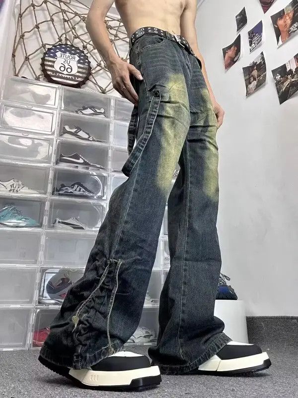 VIBE Vintage washed distressed strap rare jeans Size US 34 / EU 50 - 2 Thumbnail