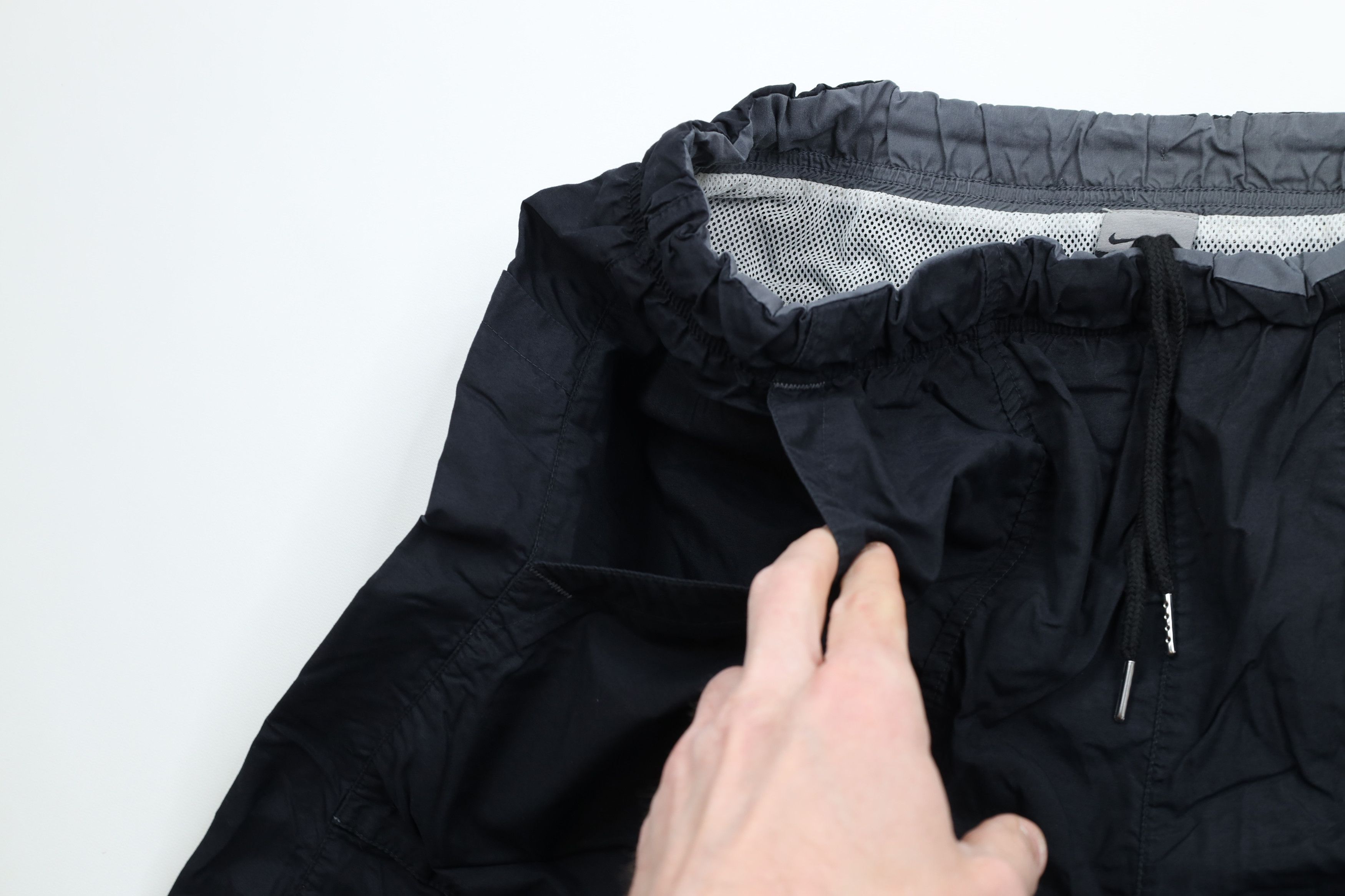 Nike × Vintage Vintage 90s Nike Travis Scott Mini Swoosh Lined Shorts Black Size US 36 / EU 52 - 5 Thumbnail