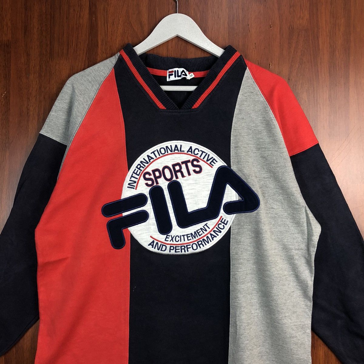 Fila Fila vintage Red,Dark Blue, Grey, Sweatshirt #7561 Size US S / EU 44-46 / 1 - 2 Thumbnail