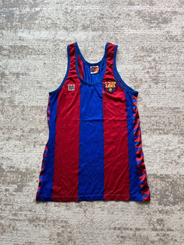 Other Meyba x F.C. Barcelona Sz M Top Tank 1980s Rare Football Size US M / EU 48-50 / 2 - 1 Thumbnail