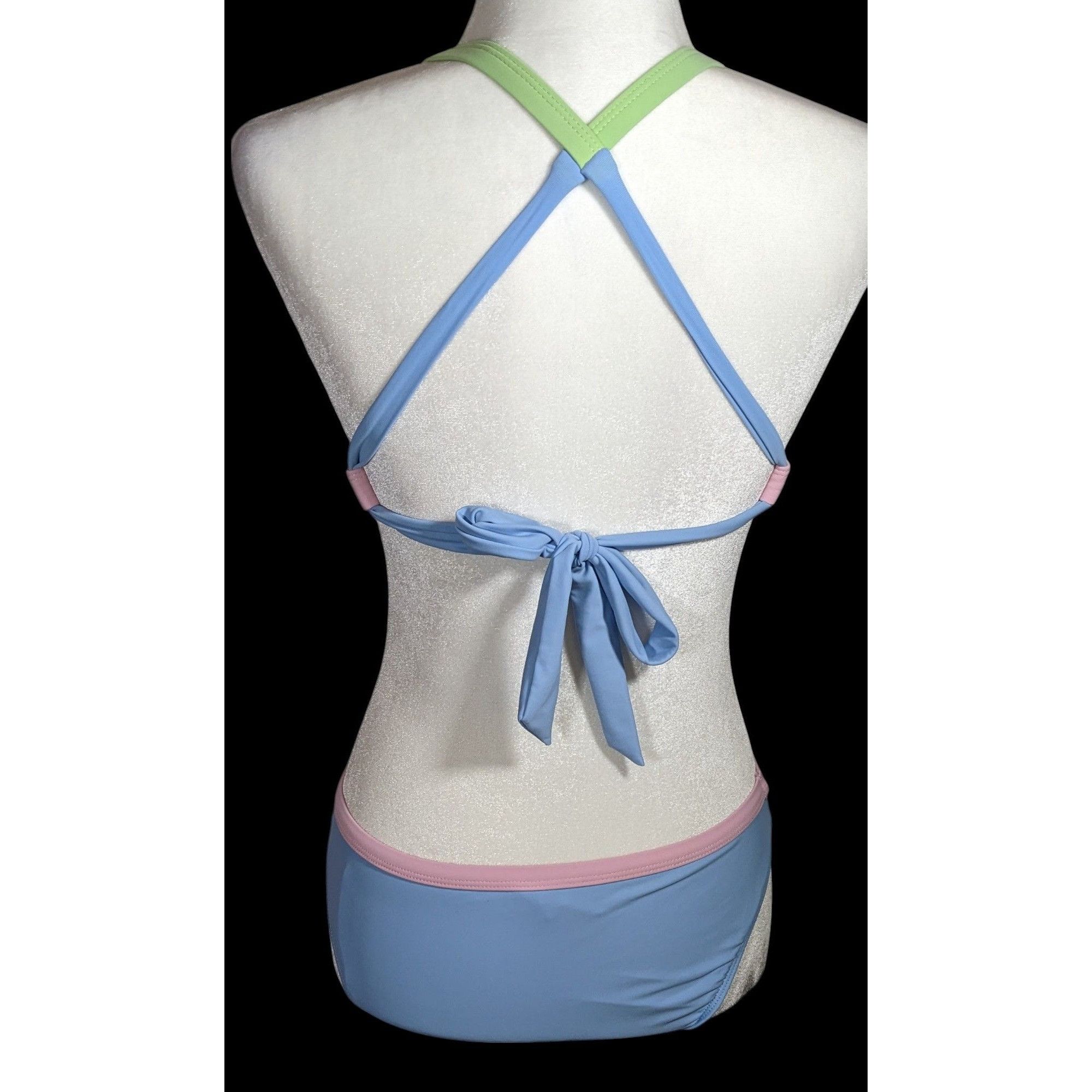 Other Salt & Cove Juniors Blue Pink And Green X Back Bikini Size ONE SIZE - 2 Thumbnail