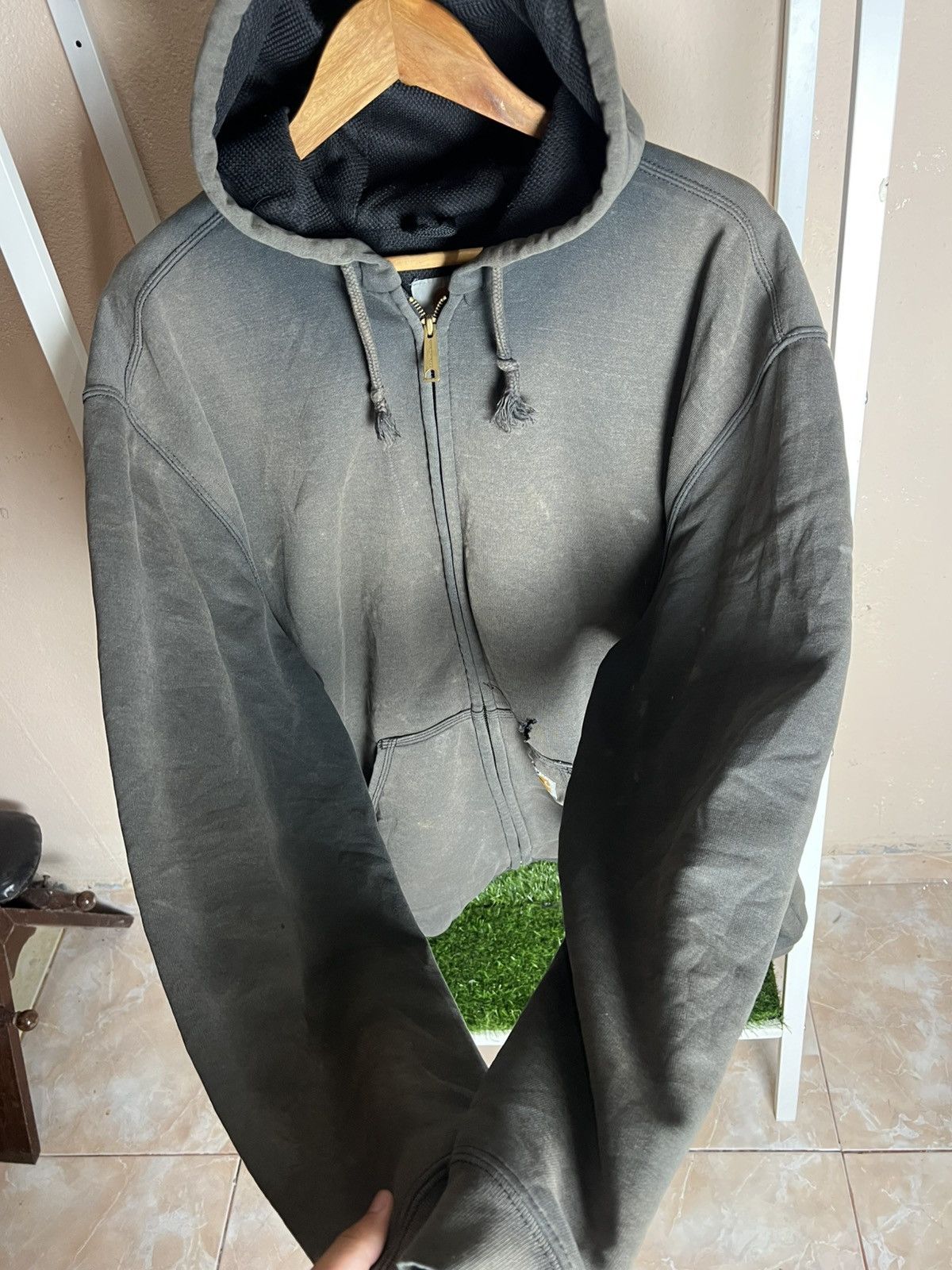 Carhartt Carhatt Rain Defender Hoodie Thrash Style Faded Distress Size US XL / EU 56 / 4 - 6 Thumbnail