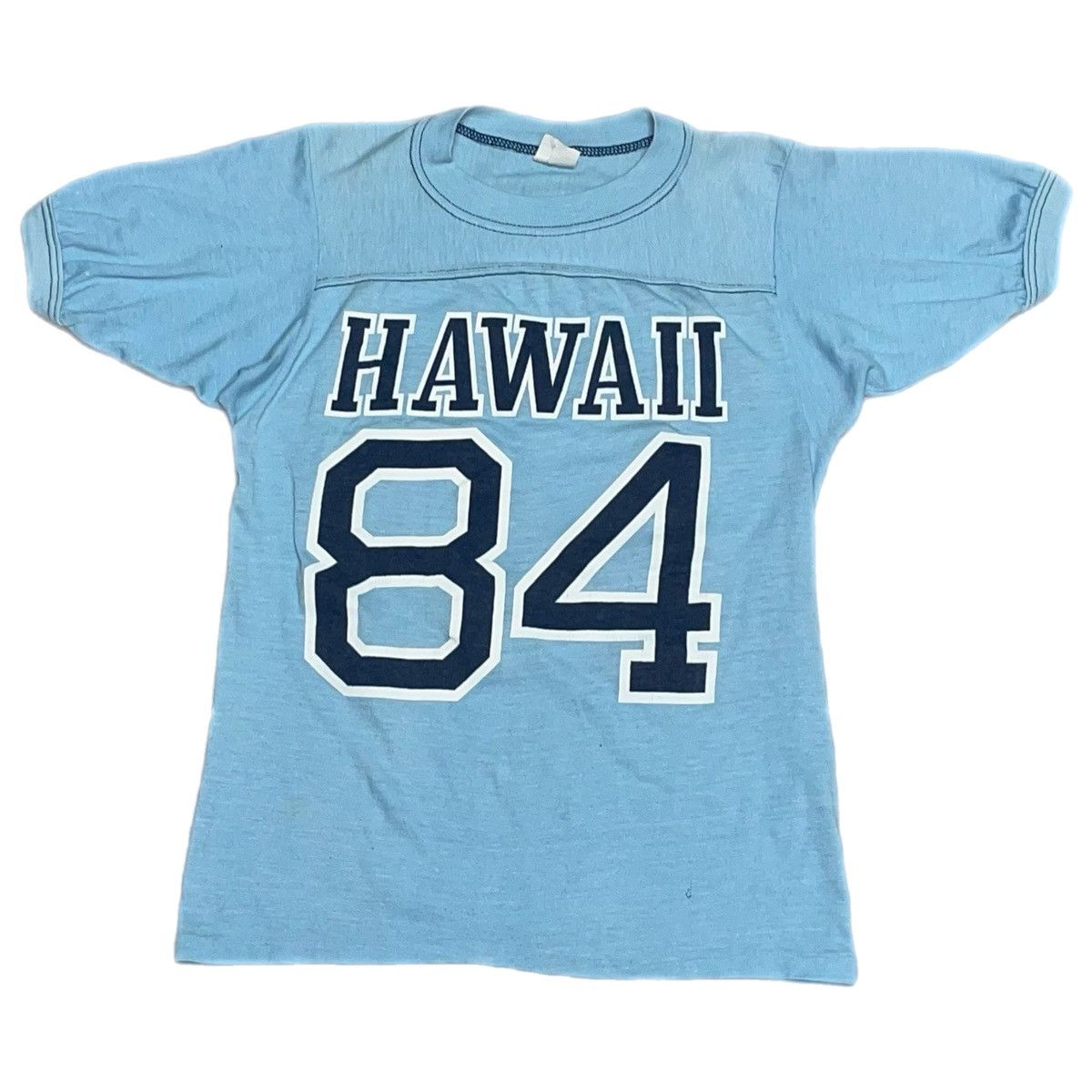 image of American Classics x Vintage Hawaii Vintage Jersey Style T-Shirt 84 in Baby Blue, Men's (Size Small)