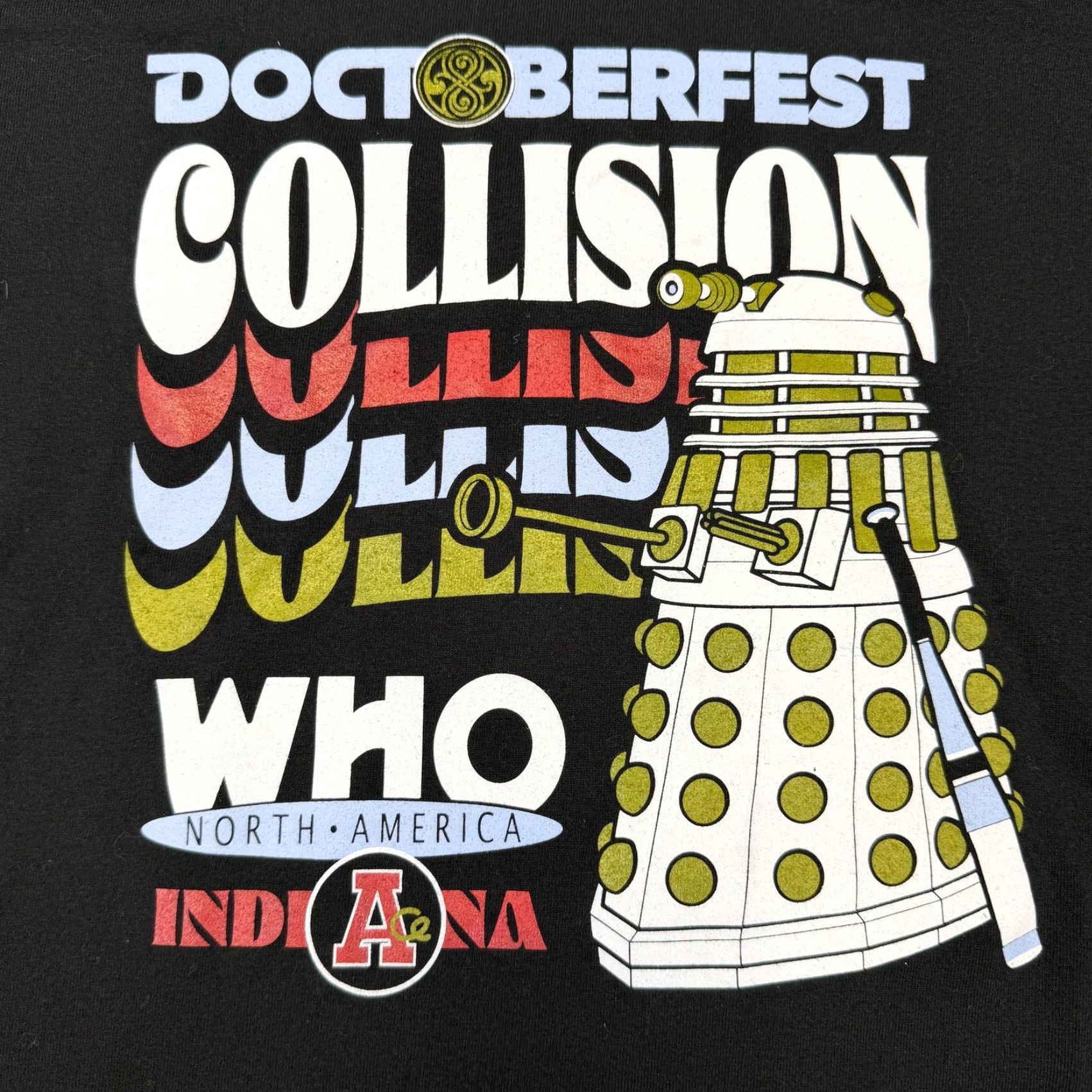 Jerzees VINTAGE Doctor Who Dalek Shirt Mens Large Black Doctoberfest Collision Graphic Tee Size US L / EU 52-54 / 3 - 4 Thumbnail