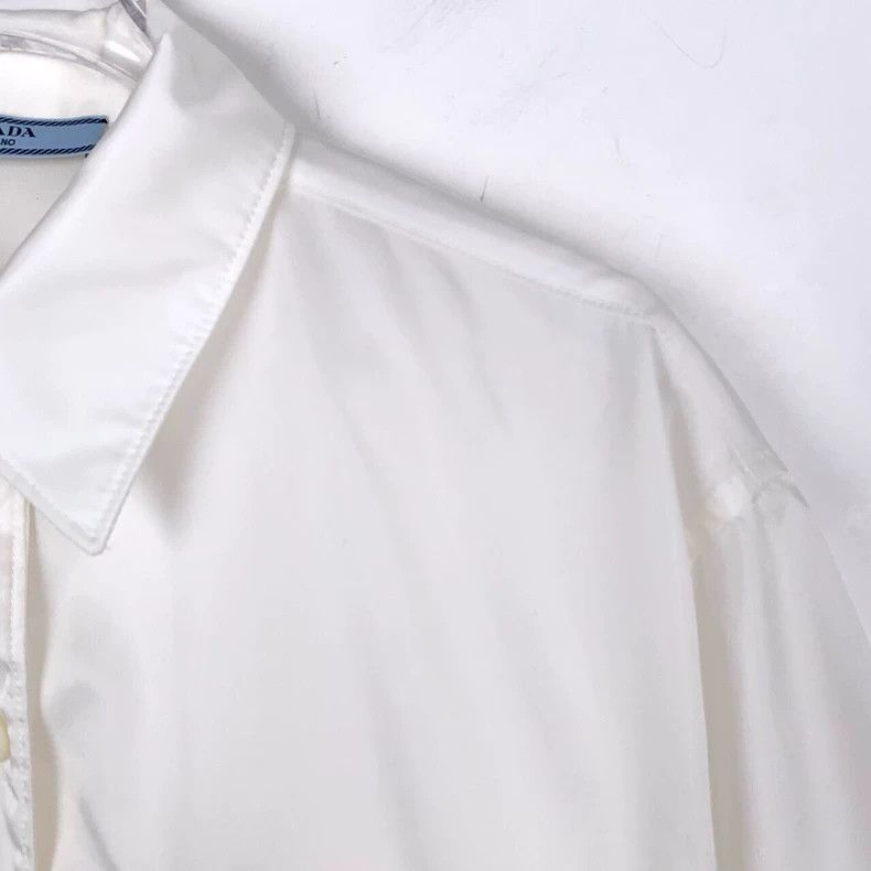 Prada Prada 22 logo letter lapel white short-sleeved shirts 2501- Size US XXS / EU 40 - 3 Thumbnail
