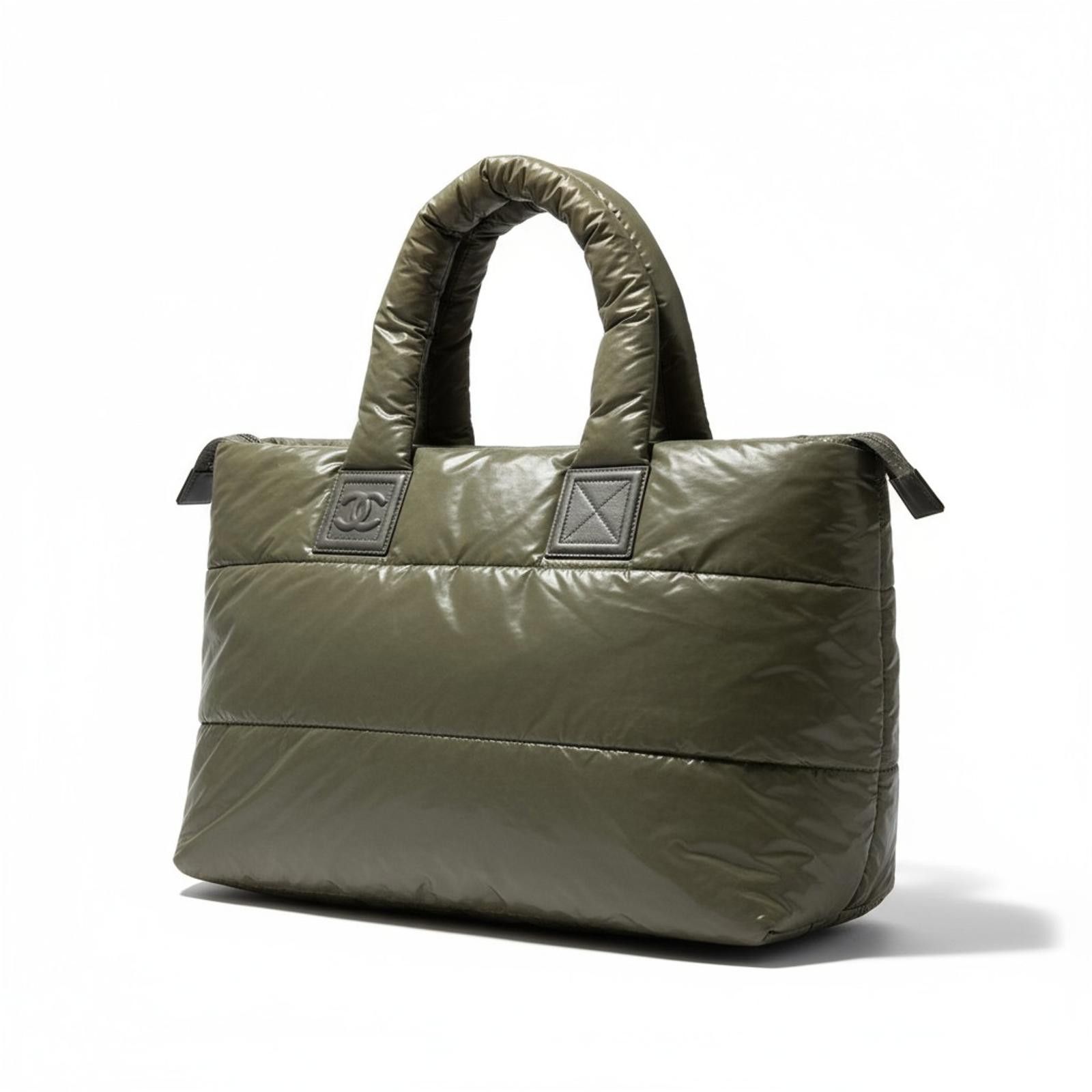 Chanel Chanel - Olive Green Puffer Tote Handbag Size ONE SIZE - 1 Thumbnail