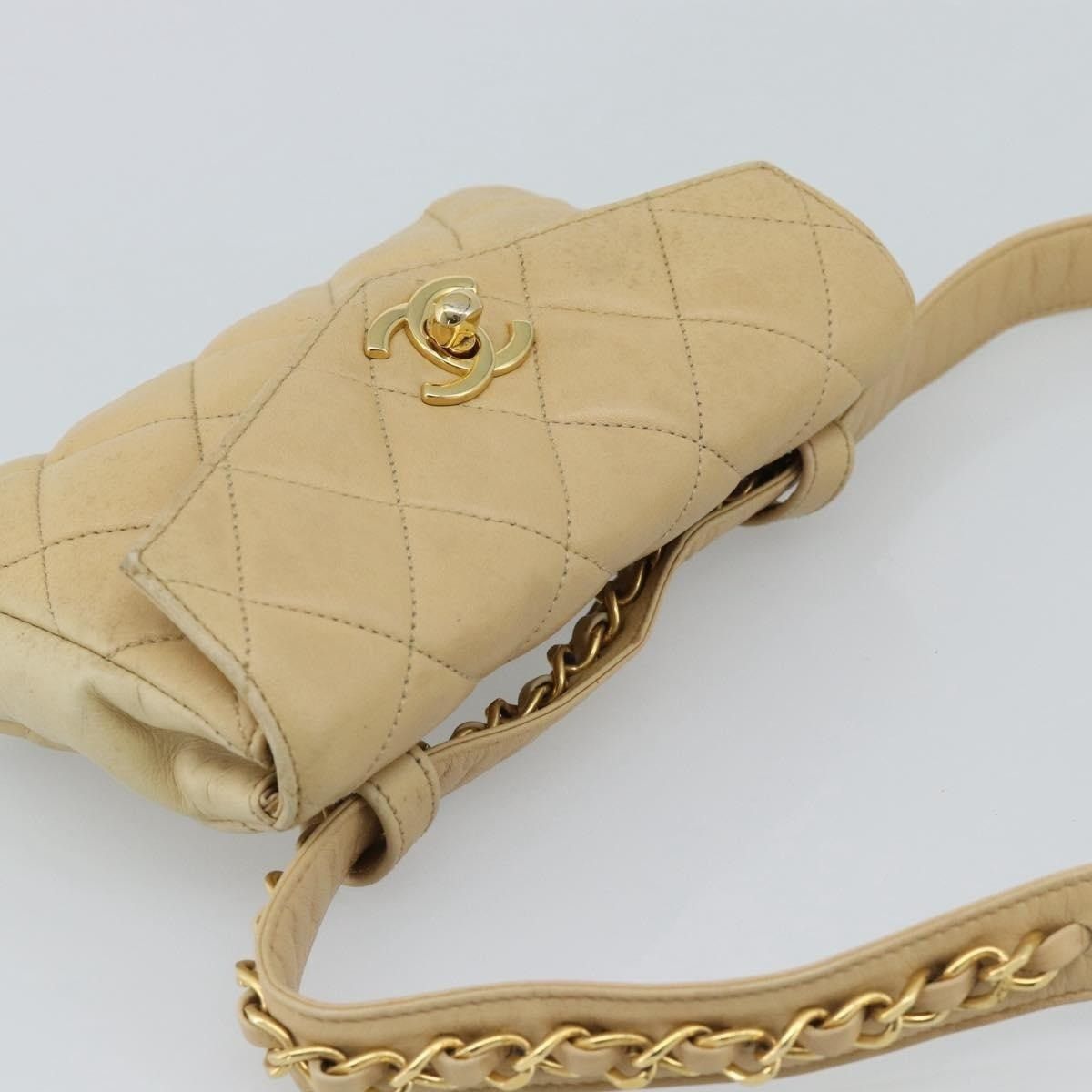 Chanel Chanel Matelasse Lambskin Leather Waist Bag Beige Size ONE SIZE - 6 Thumbnail