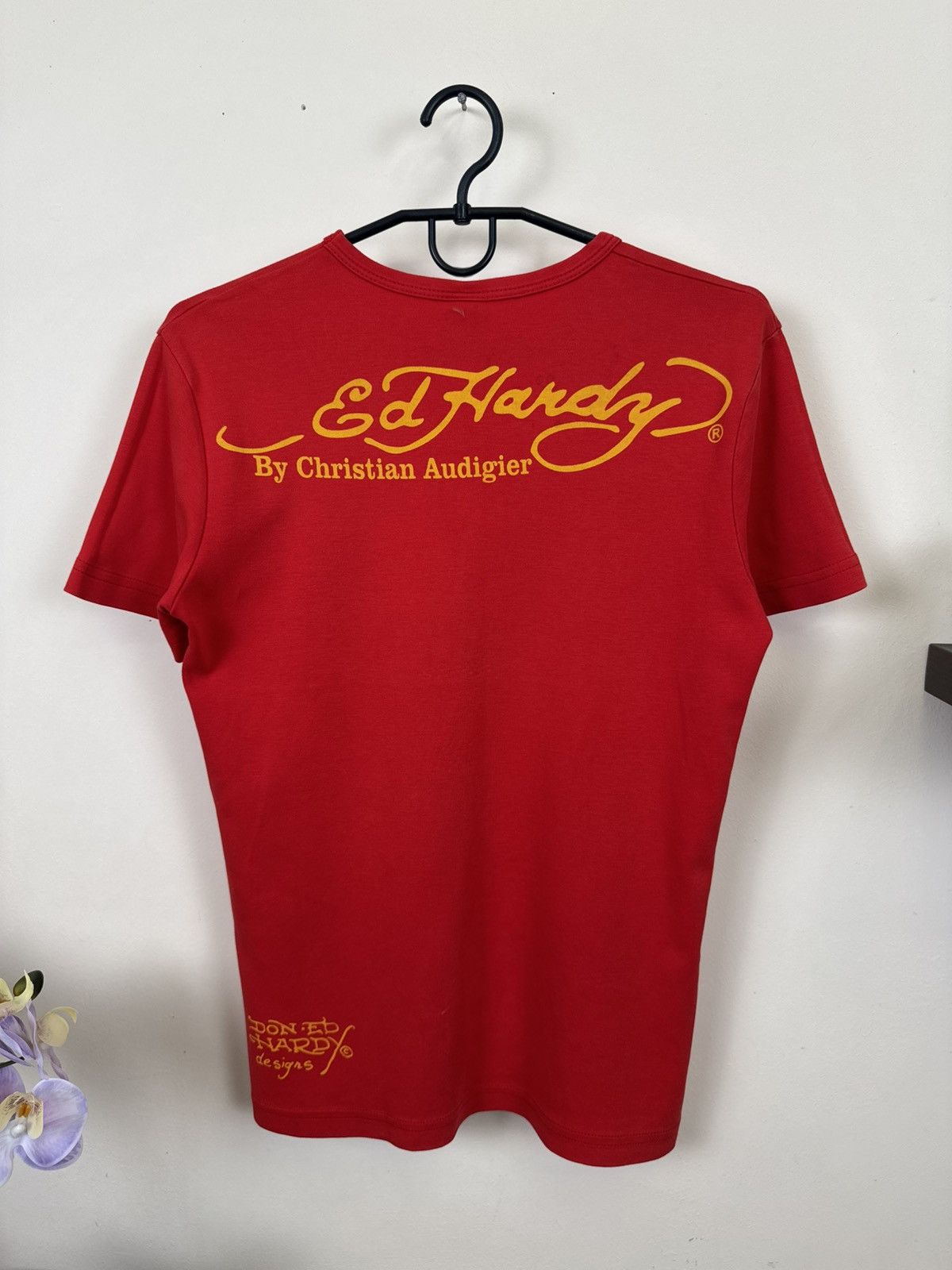 Ed Hardy Vintage Ed Hardy T shirt Women Skull Red Sz S Streetwear Y2K Size S / US 4 / IT 40 - 4 Thumbnail