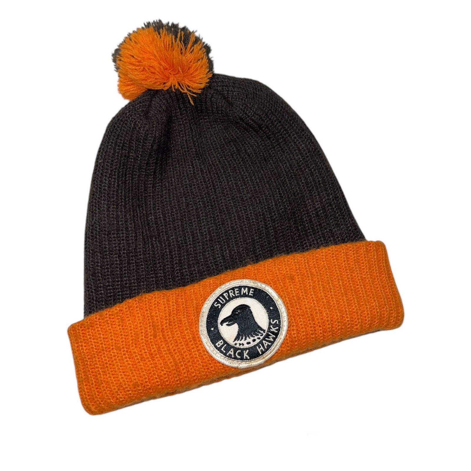 Supreme Supreme FW08 Black Hawks Pom Beanie Size ONE SIZE - 1 Thumbnail