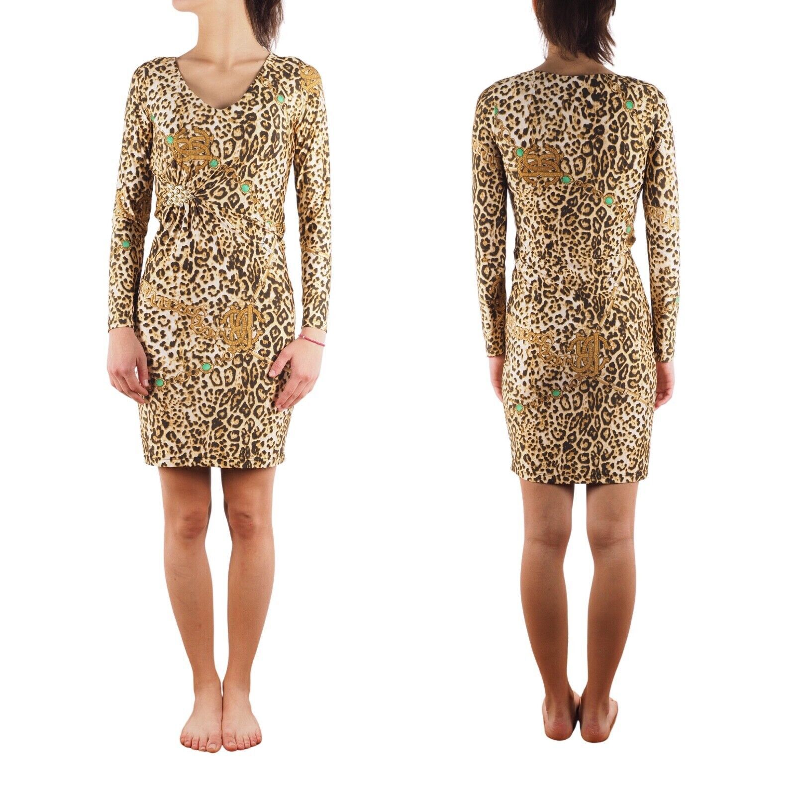 Roberto Cavalli Roberto Cavalli Animal Print Bodycon Mini Viscose Dress Size S / US 4 / IT 40 - 1 Thumbnail