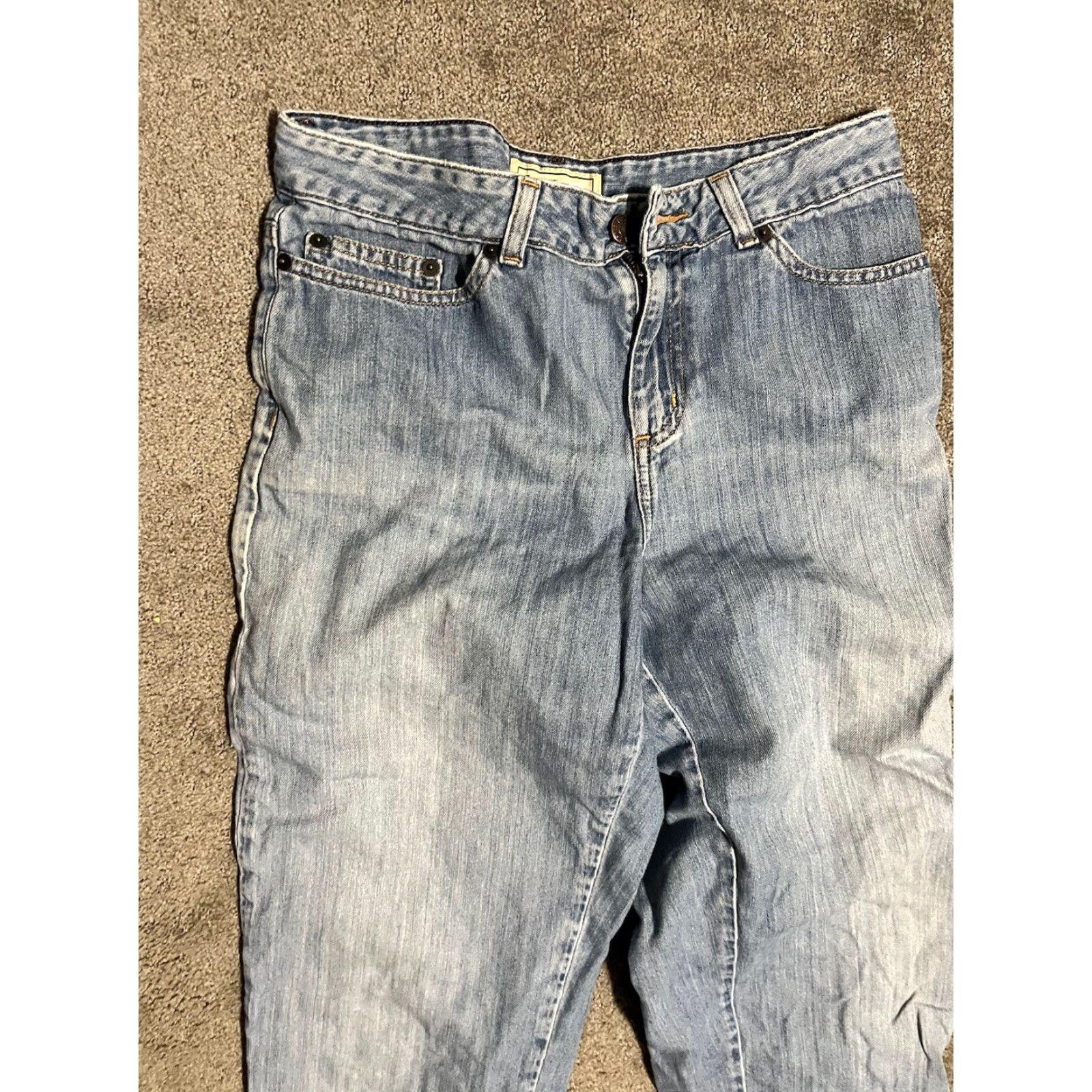 Vintage VINTAGE L.L. Bean Straight Crop Jeans Women Medium Blue 90s Logo Pockets Size 30" / US 8 / IT 44 - 2 Thumbnail