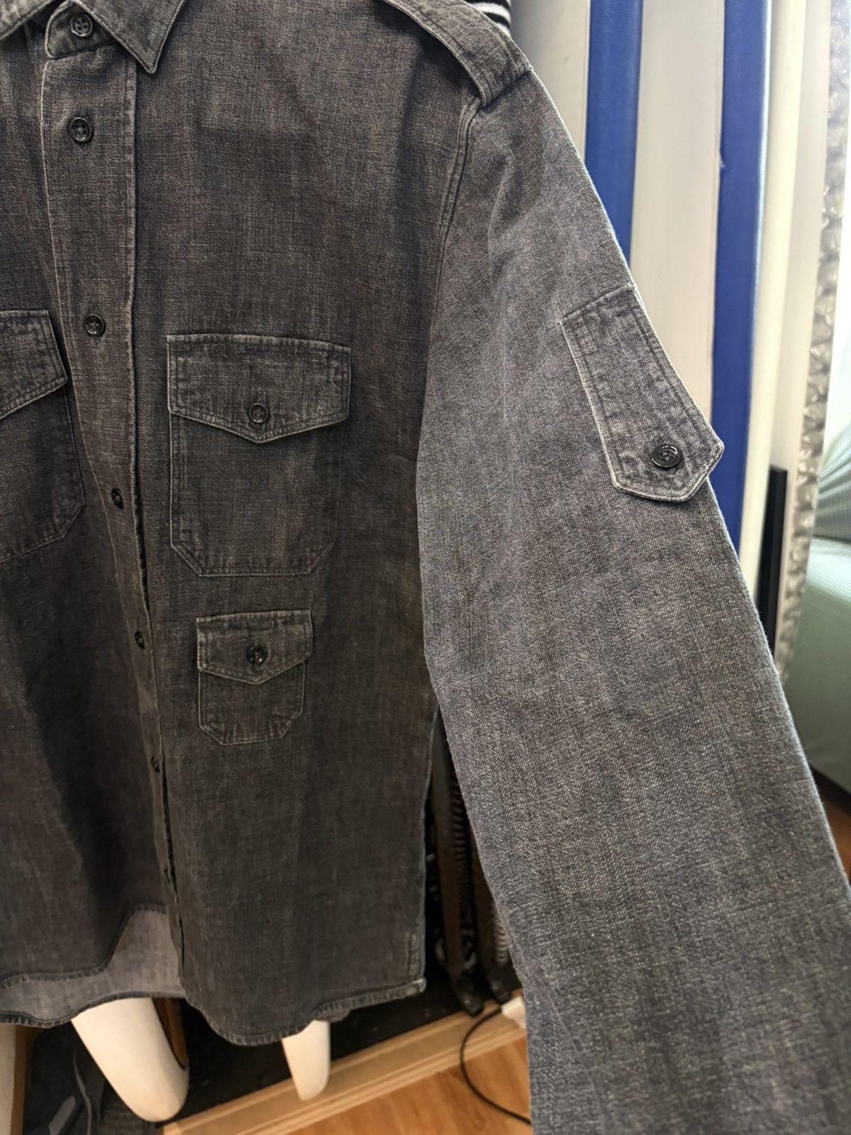 Dior SS04 Strip Military Button Shirt Hedi Slimane Size US M / EU 48-50 / 2 - 4 Thumbnail