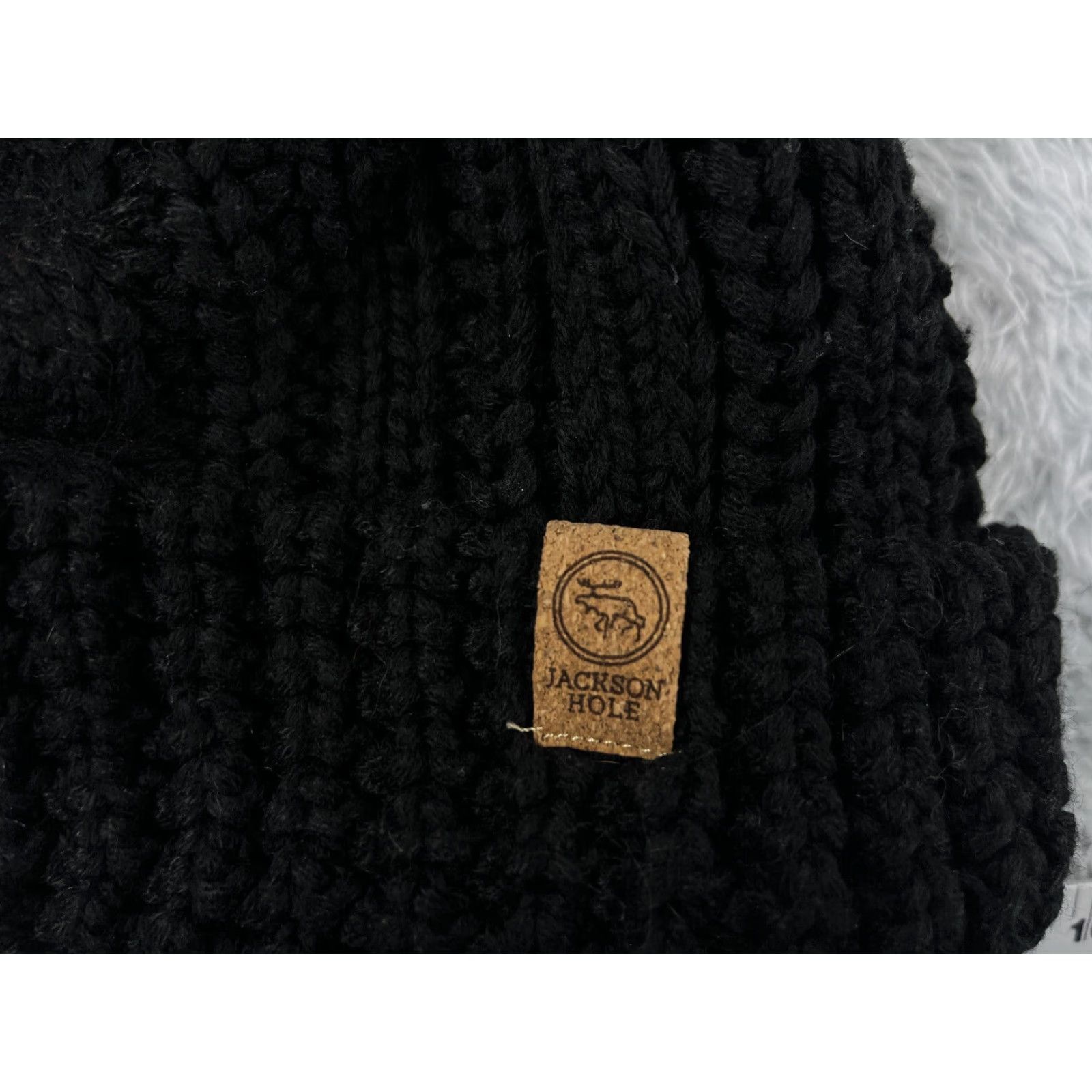Sunray Sportswear Jackson Hole Beanie Womens One Size Black Cable Knit Acrylic Lined Pom Size ONE SIZE - 2 Thumbnail