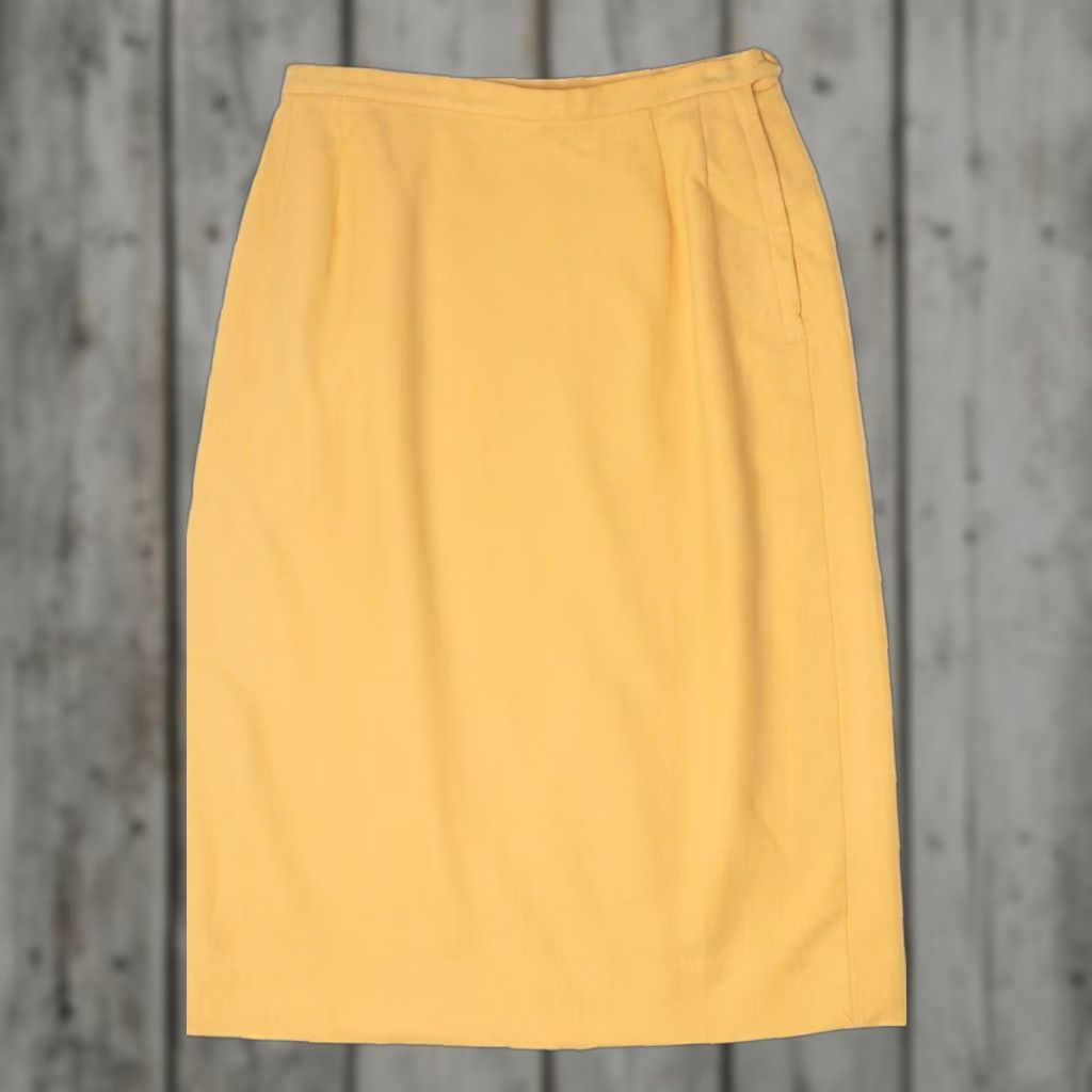 Vintage VINTAGE Darlene Yellow High Waisted Pencil Skirt Small 1990s Womens Size 28" / US 6 / IT 42 - 1 Thumbnail