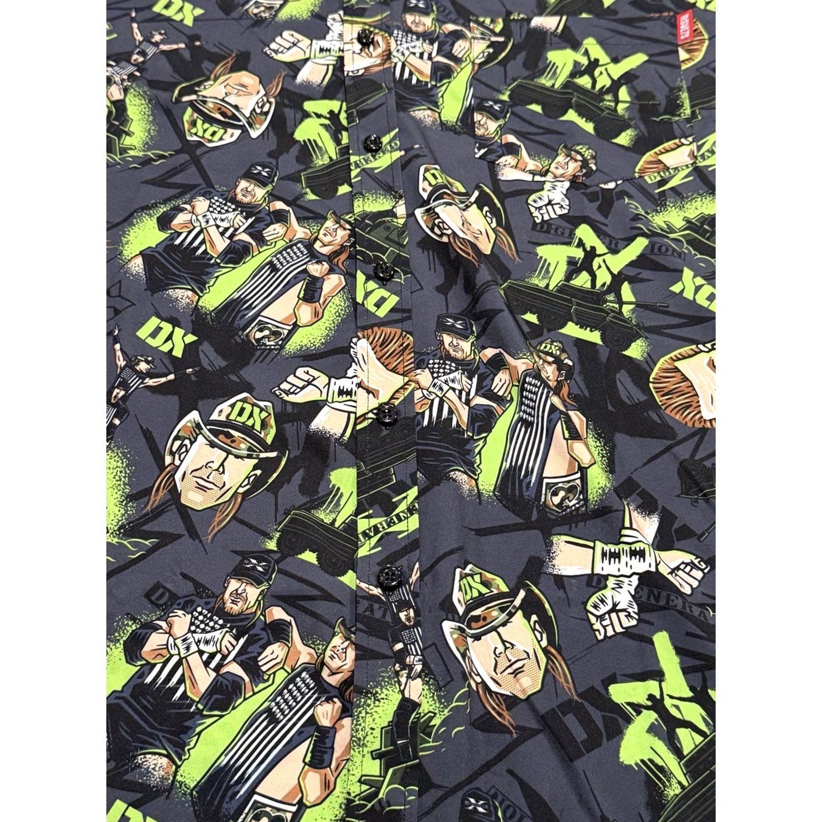 Vintage RSVLTS D-Generation X Shirt Mens XL Black Green Button Up Series II Short Sleeve Casual Party/Cocktail Mens Size US XL / EU 56 / 4 - 2 Thumbnail