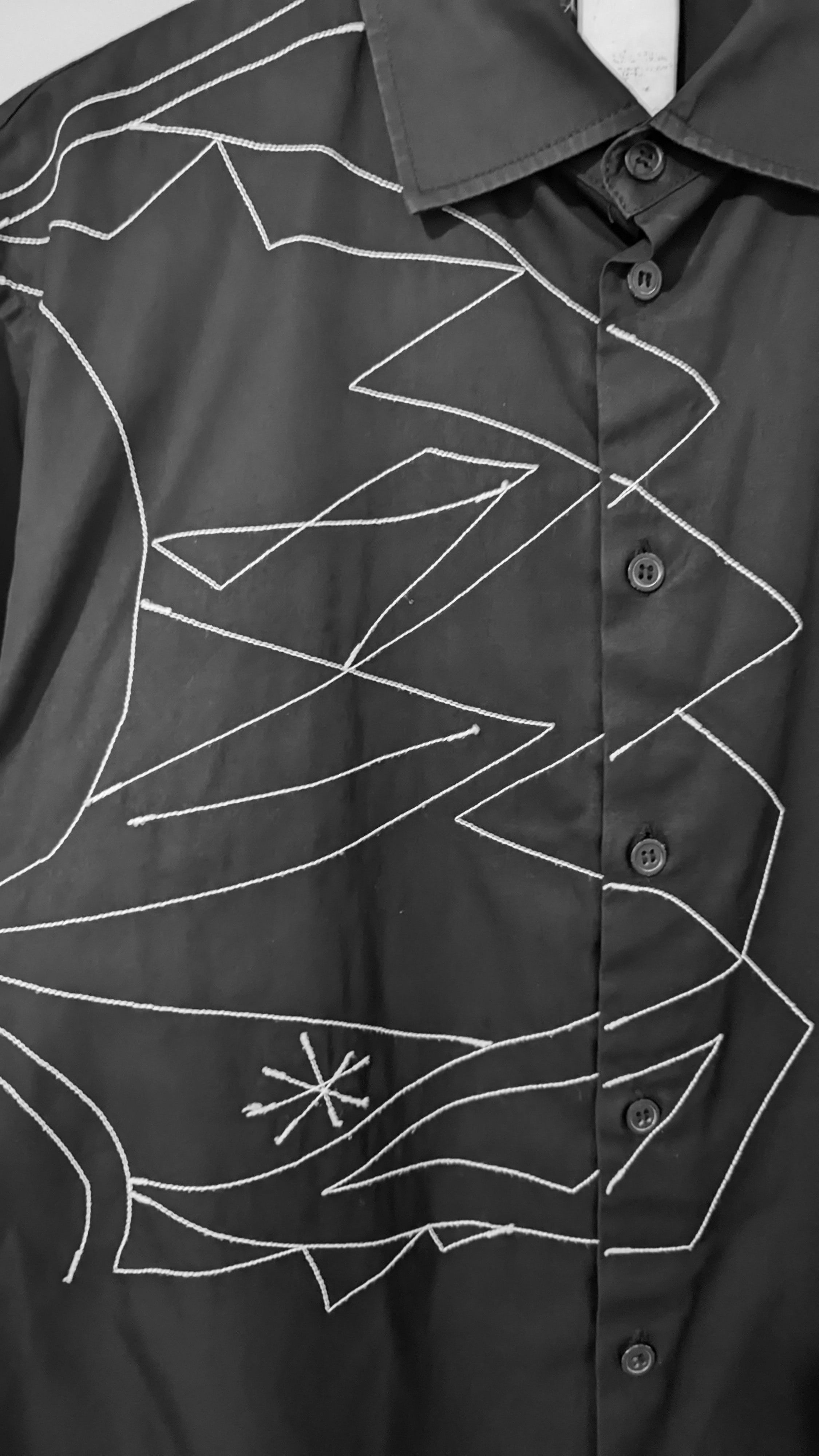 Yohji Yamamoto Yohji Yamamoto Pour Homme Embroidered Shirt Size US L / EU 52-54 / 3 - 2 Thumbnail