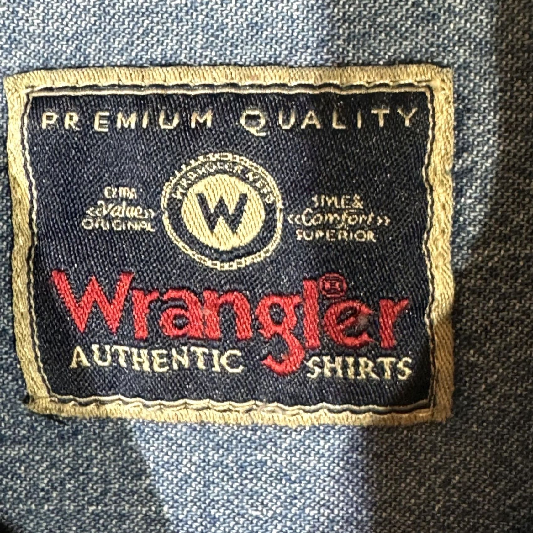 Wrangler Wrangler Shirt Mens 3XL Blue Denim Long Sleeve Button-Up Casual Western Workwear Size US XXL / EU 58 / 5 - 6 Thumbnail