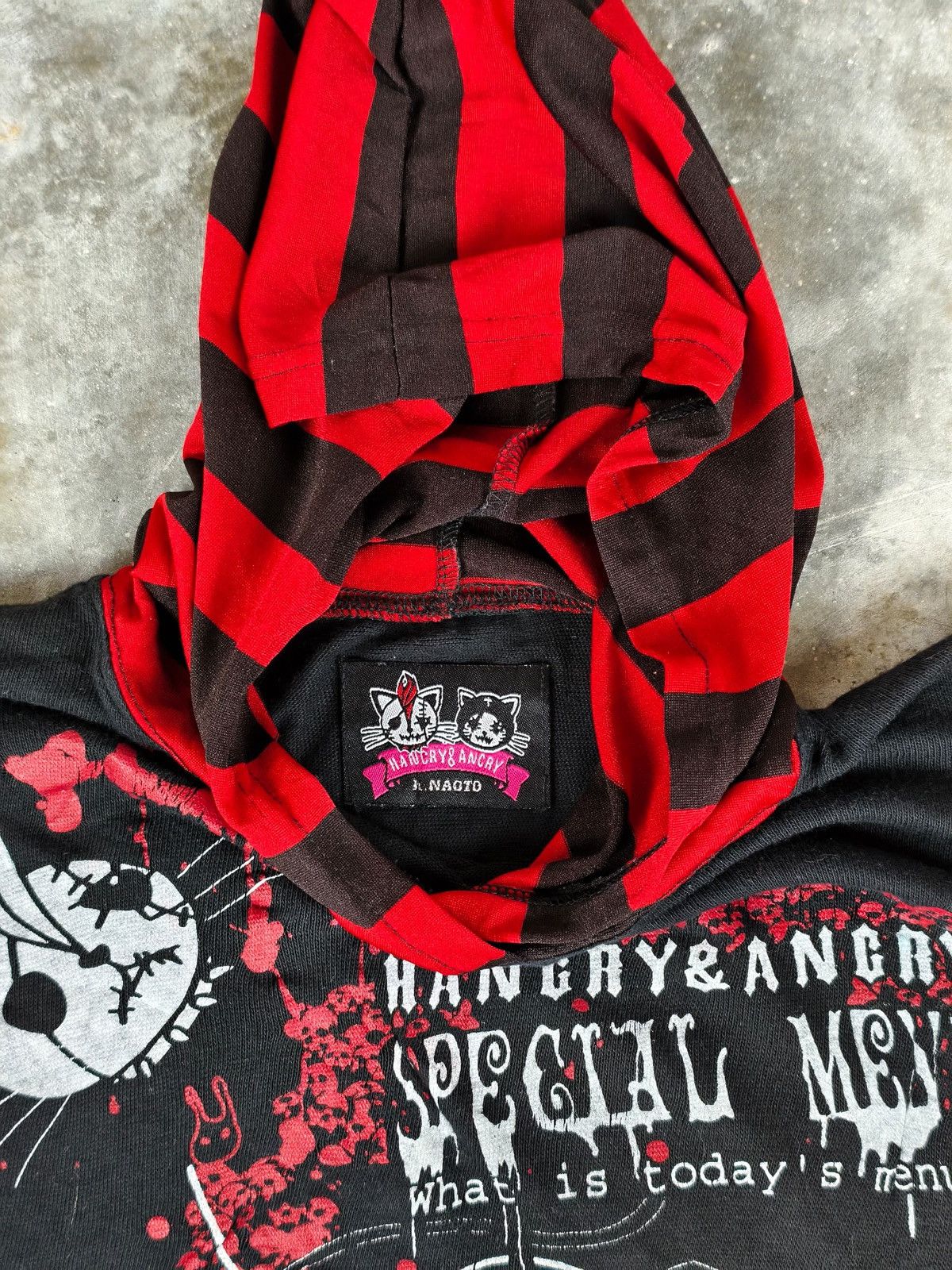 Japanese Brand Rare Design Japanese Hancry & Angry Hoodie Size US S / EU 44-46 / 1 - 5 Thumbnail