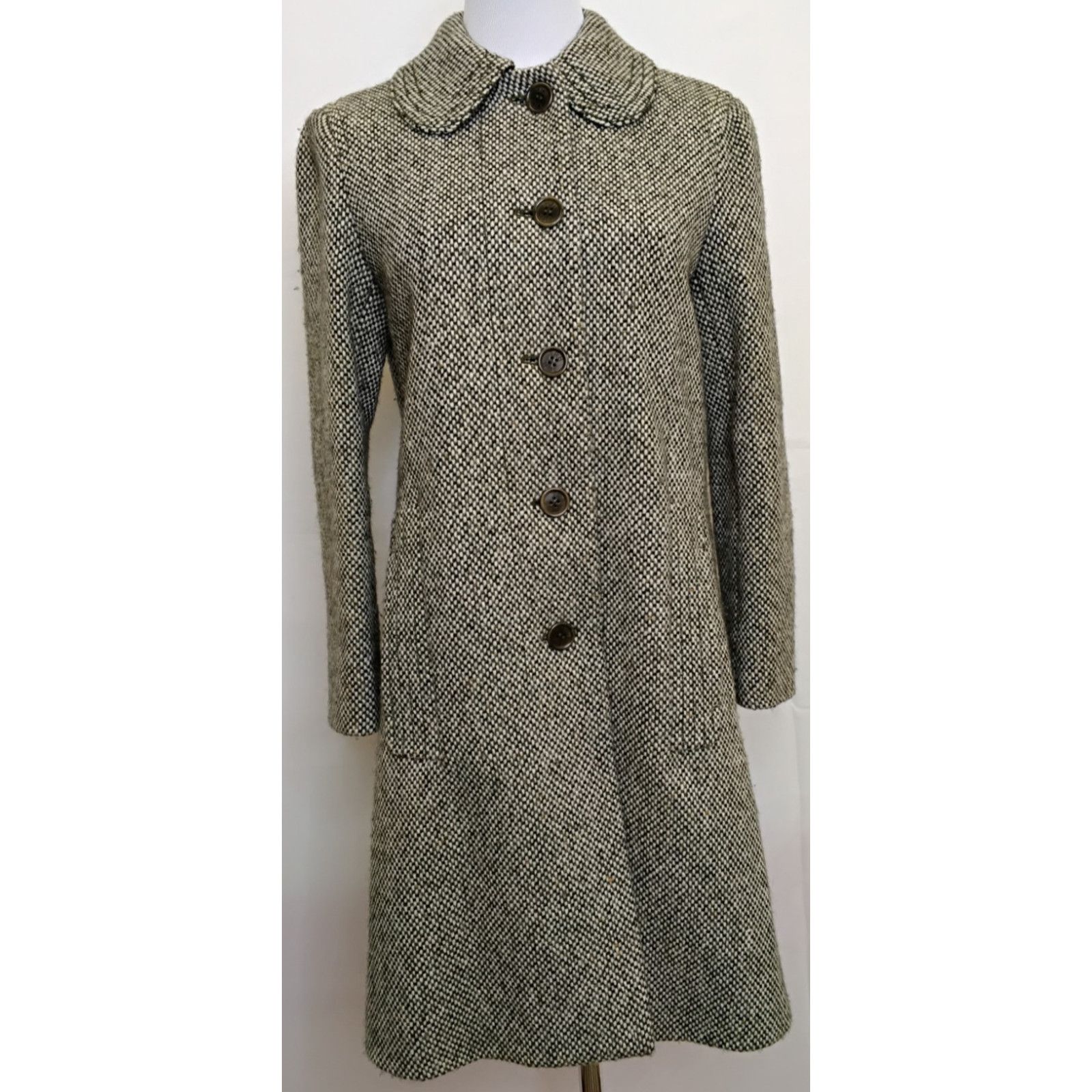 Tory Burch Tory Burch Pea Coat Women's 6 Green 100% Wool Silk Vintage Size M / US 6-8 / IT 42-44 - 2 Thumbnail