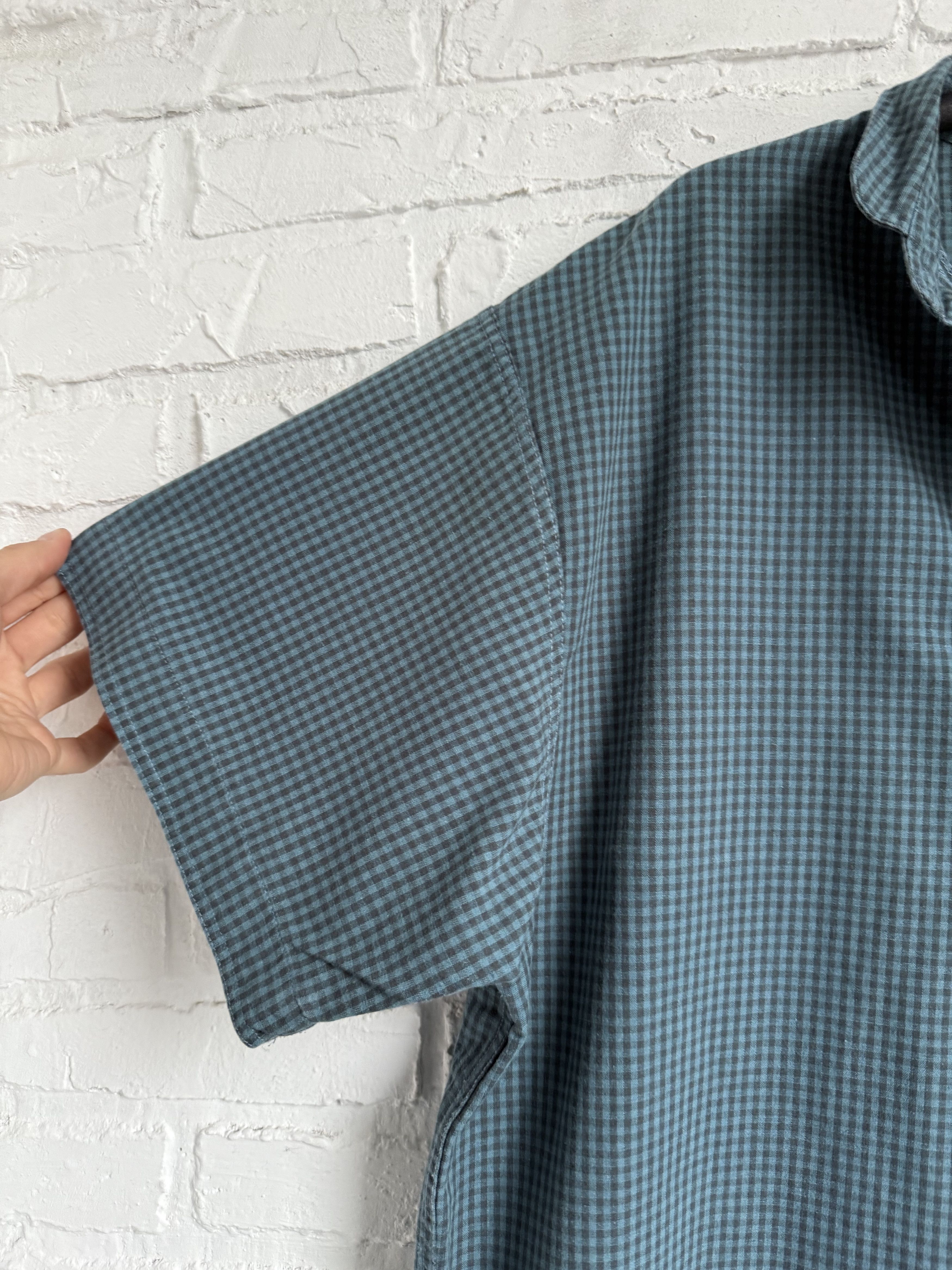 Oxbow Vintage 80s OXBOW linen checked short sleeve shirt Size US M / EU 48-50 / 2 - 6 Thumbnail