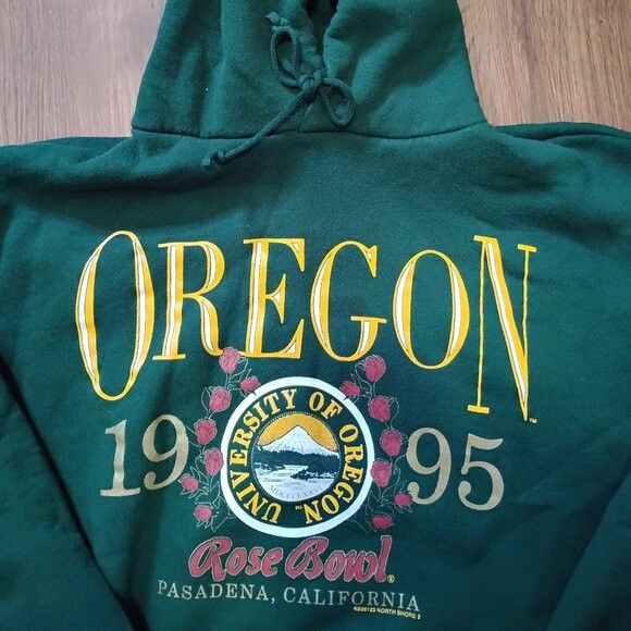 Jerzees Vintage Oregon Ducks Rose Bowl 1995 Hoodie Sweatshirt Size US XL / EU 56 / 4 - 1 Thumbnail