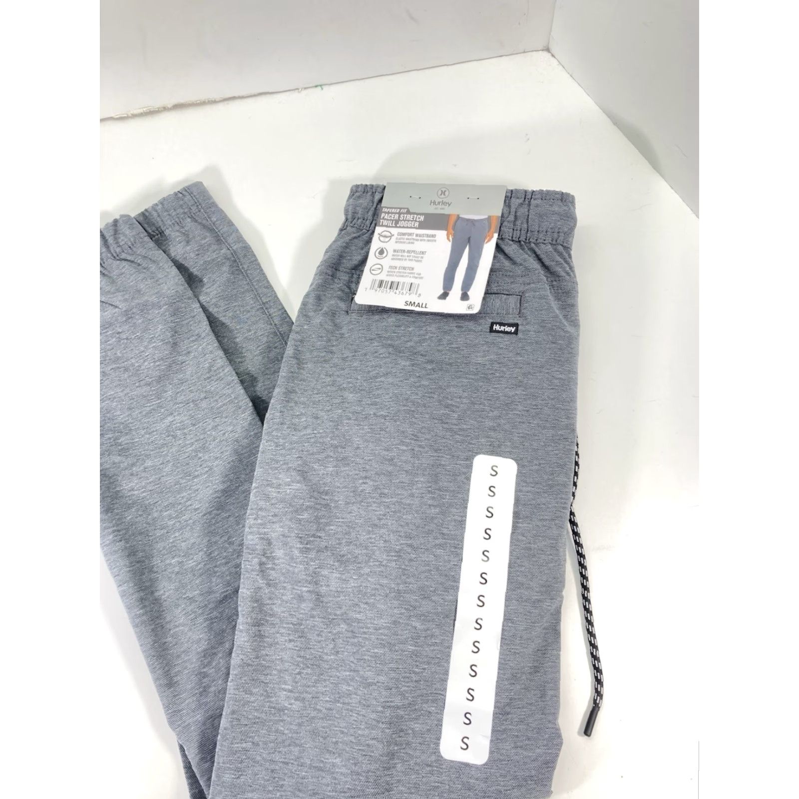 Hurley Hurley Pacer Jogger Pants Gray 30X32 Elastic Waist Drawstring NWT Adults Mens Small Regular Twill Stretch Size US 29 - 2 Thumbnail