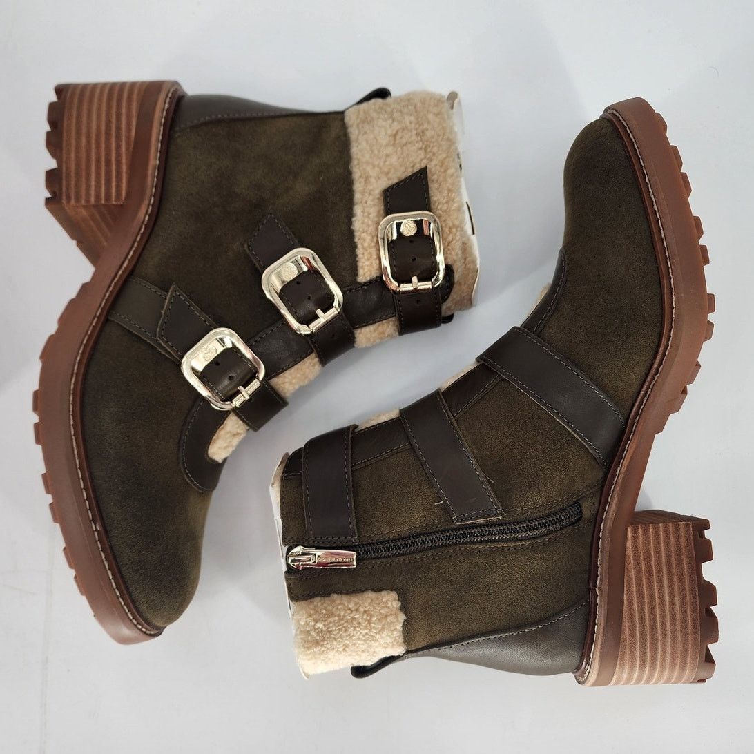 Vince Camuto Vince Camuto Klerica Shearling Boots in Olive Green Size 7M Size US 7 / IT 37 - 10 Thumbnail