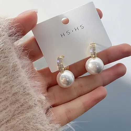 Other Elegant White Pearl Drop Dangle Hoop Earrings for Women Size ONE SIZE - 3 Thumbnail